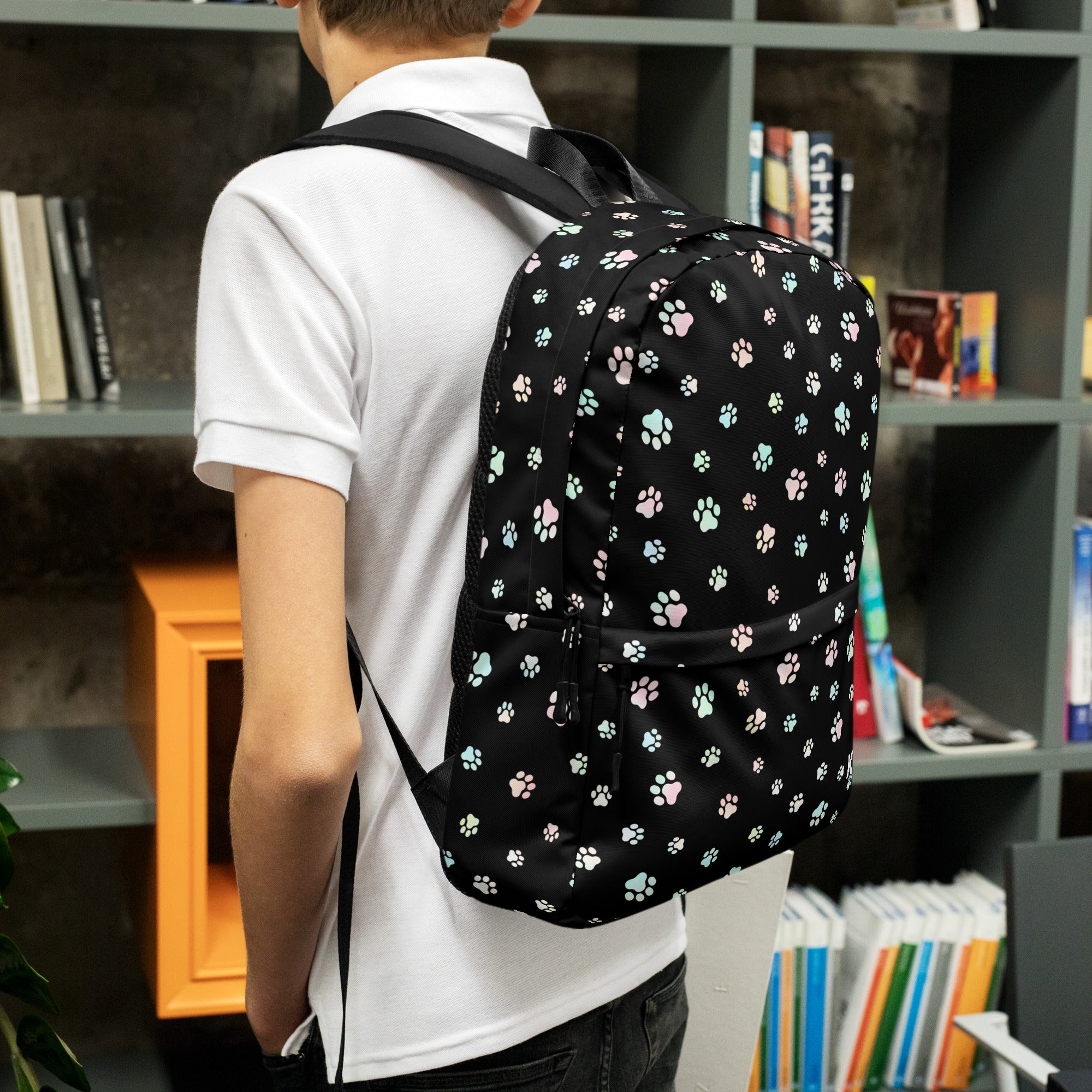 Dog Paws Backpack-Black