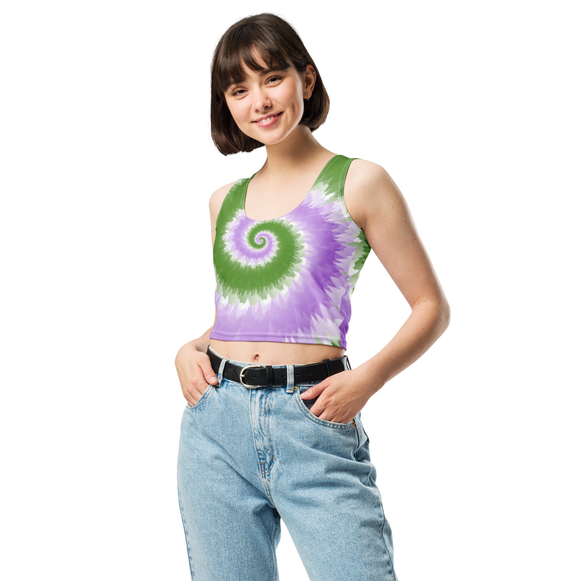 Crop Top-Tie Dye Spiral - Genderqueer