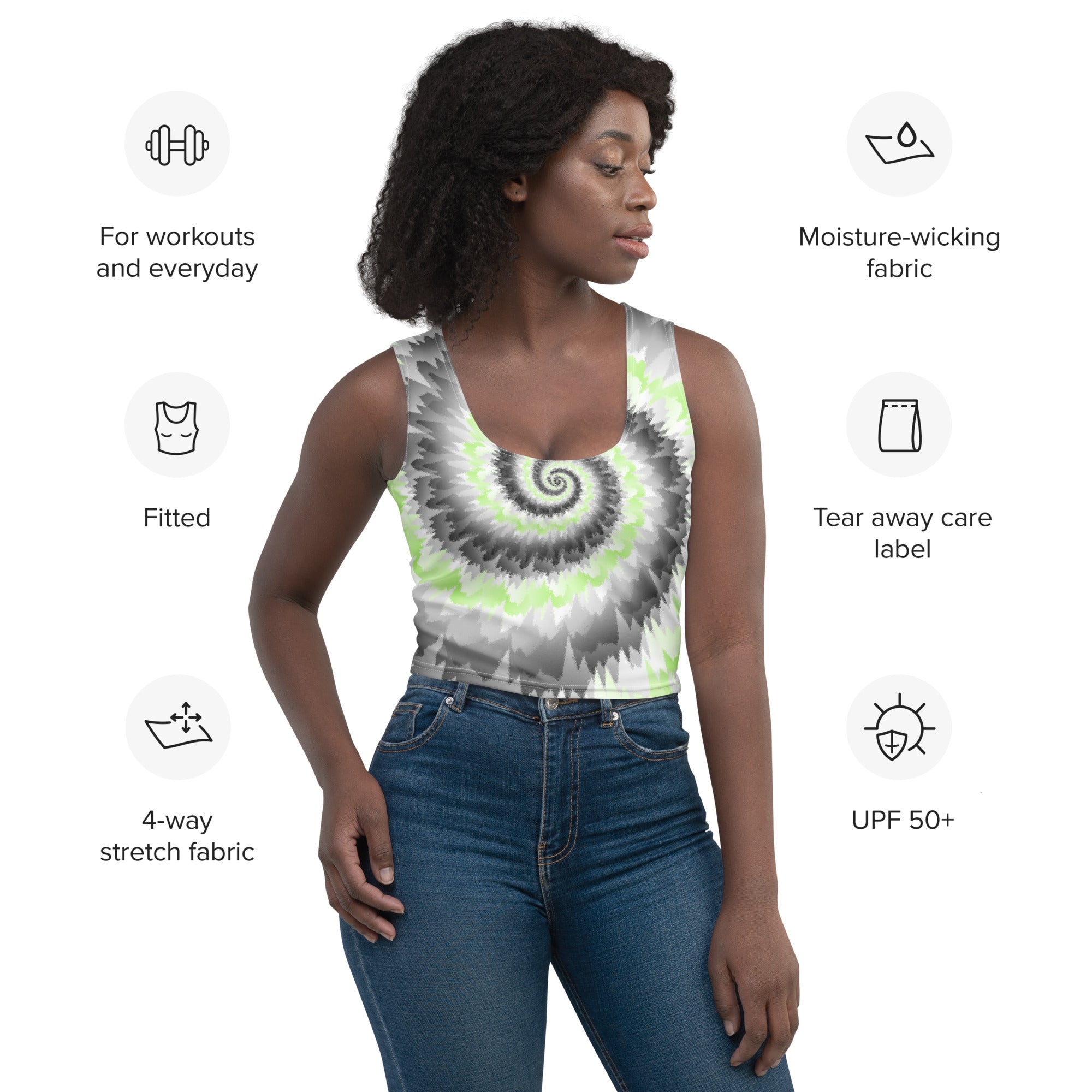 Crop Top-Tie Dye Spiral - Agender