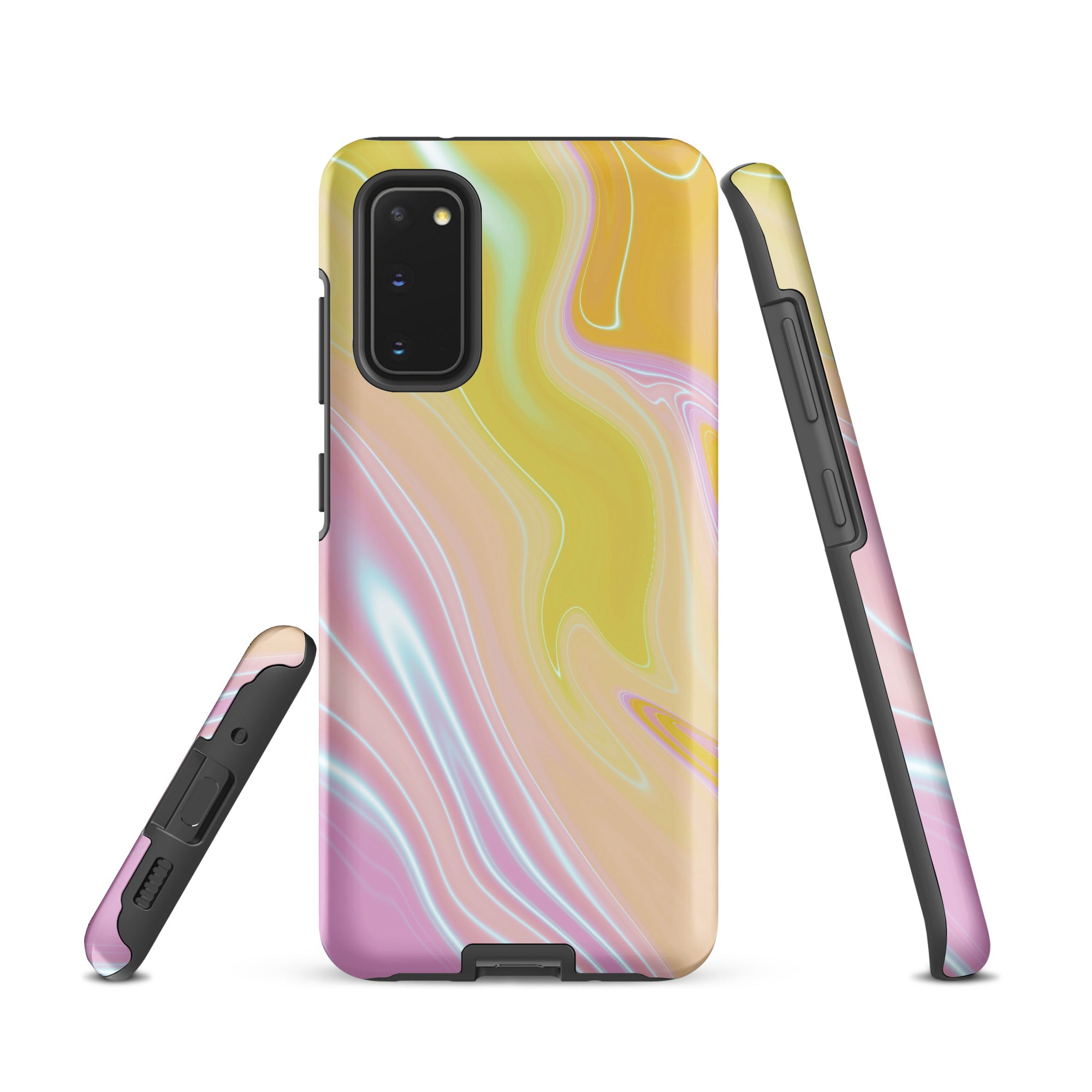 Tough case for Samsung®- Marble Yellow and Pink