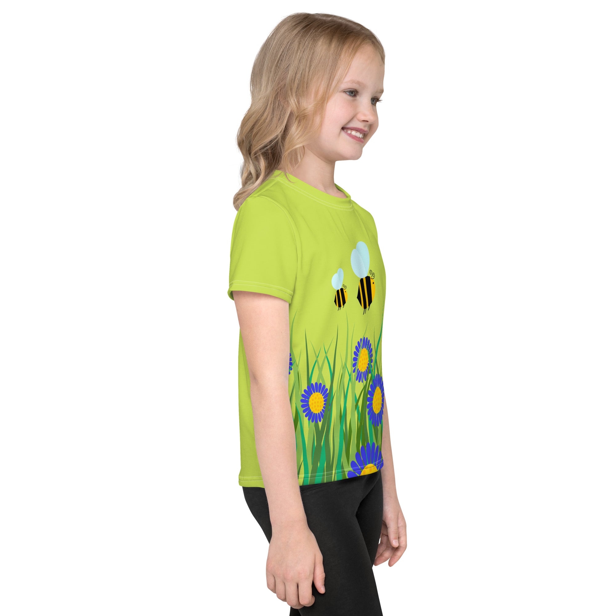 Kids crew neck t-shirt-Beetiful Flower Garden II Mindaro