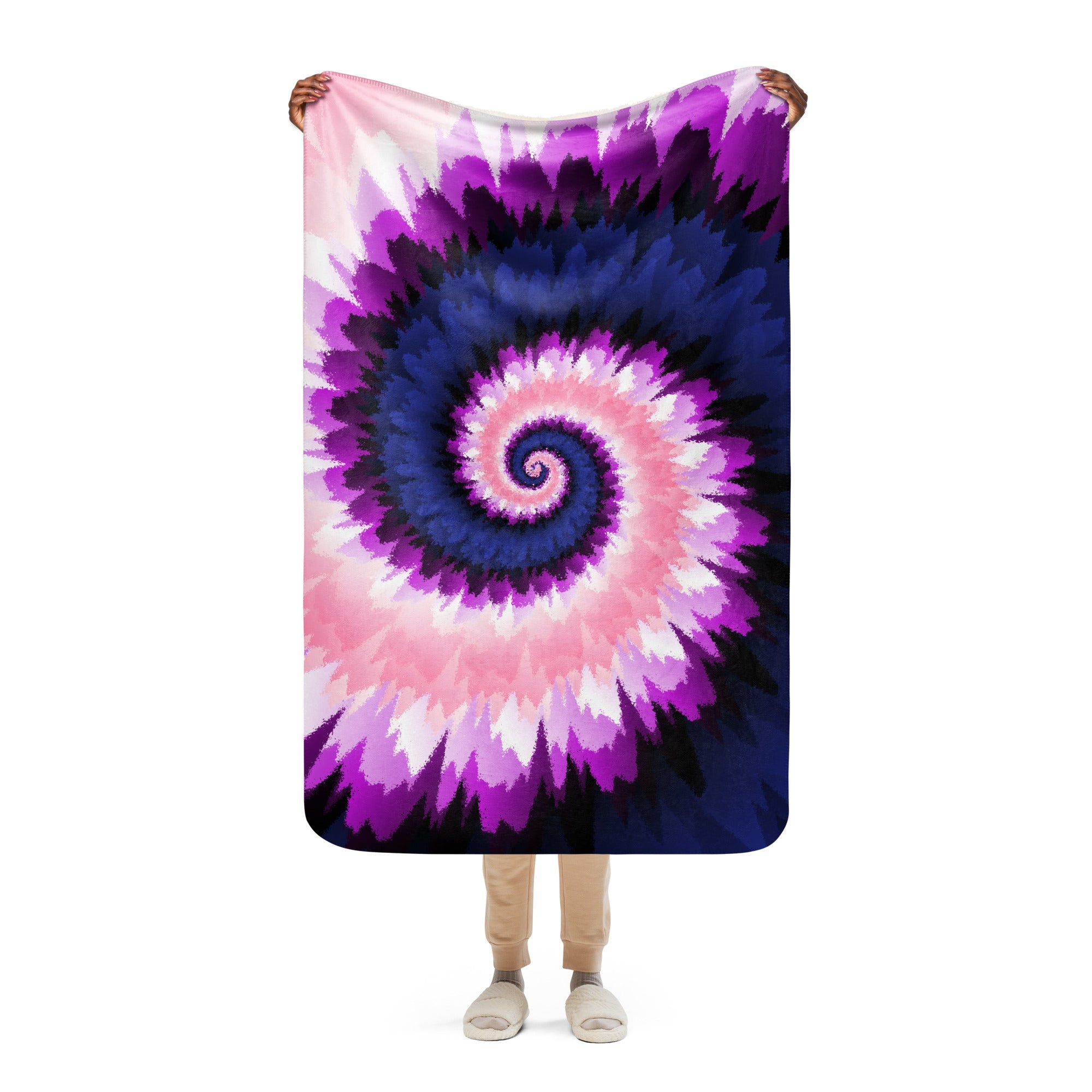Sherpa blanket- Tie Dye Spiral-Genderfluid