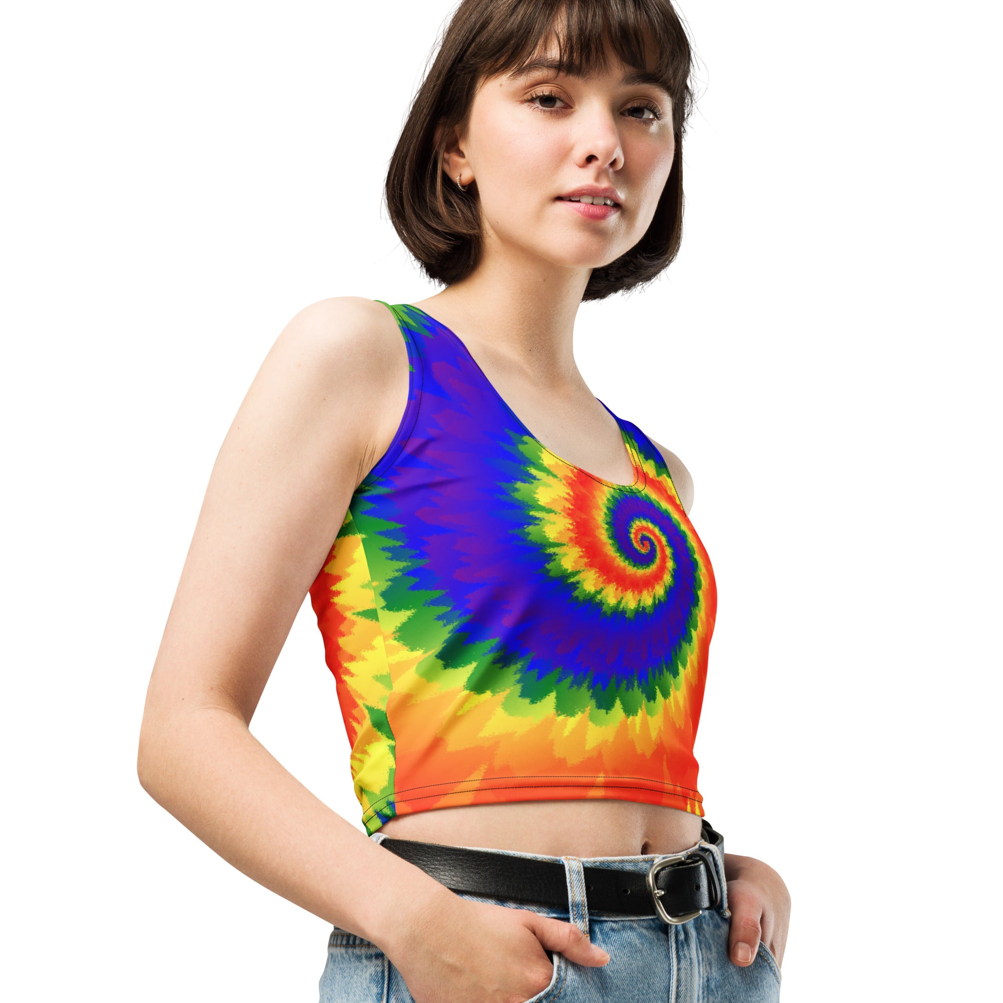 Crop Top-Tie Dye Spiral - LGBTQ