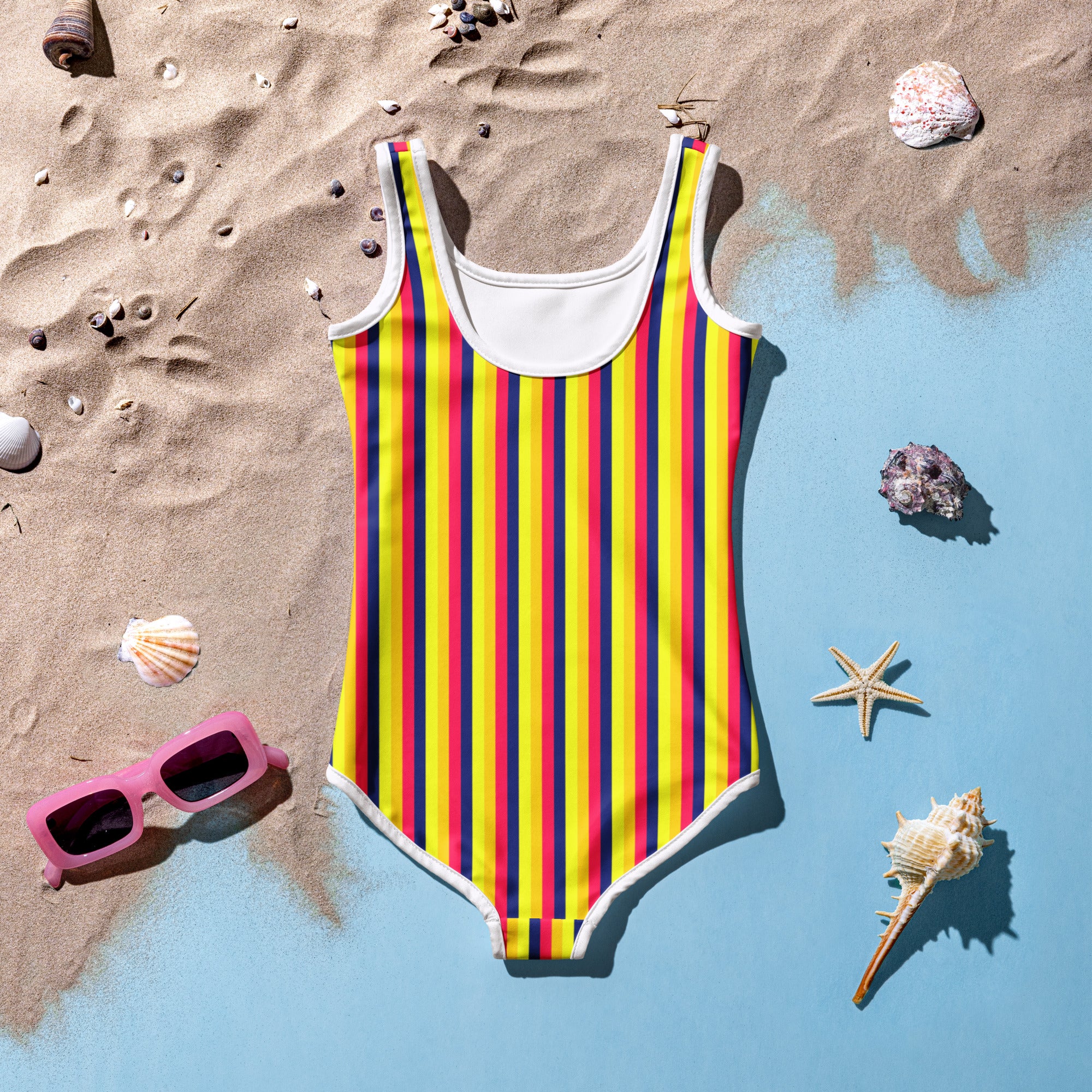 Colorful Striped Kids Swimsuit VII