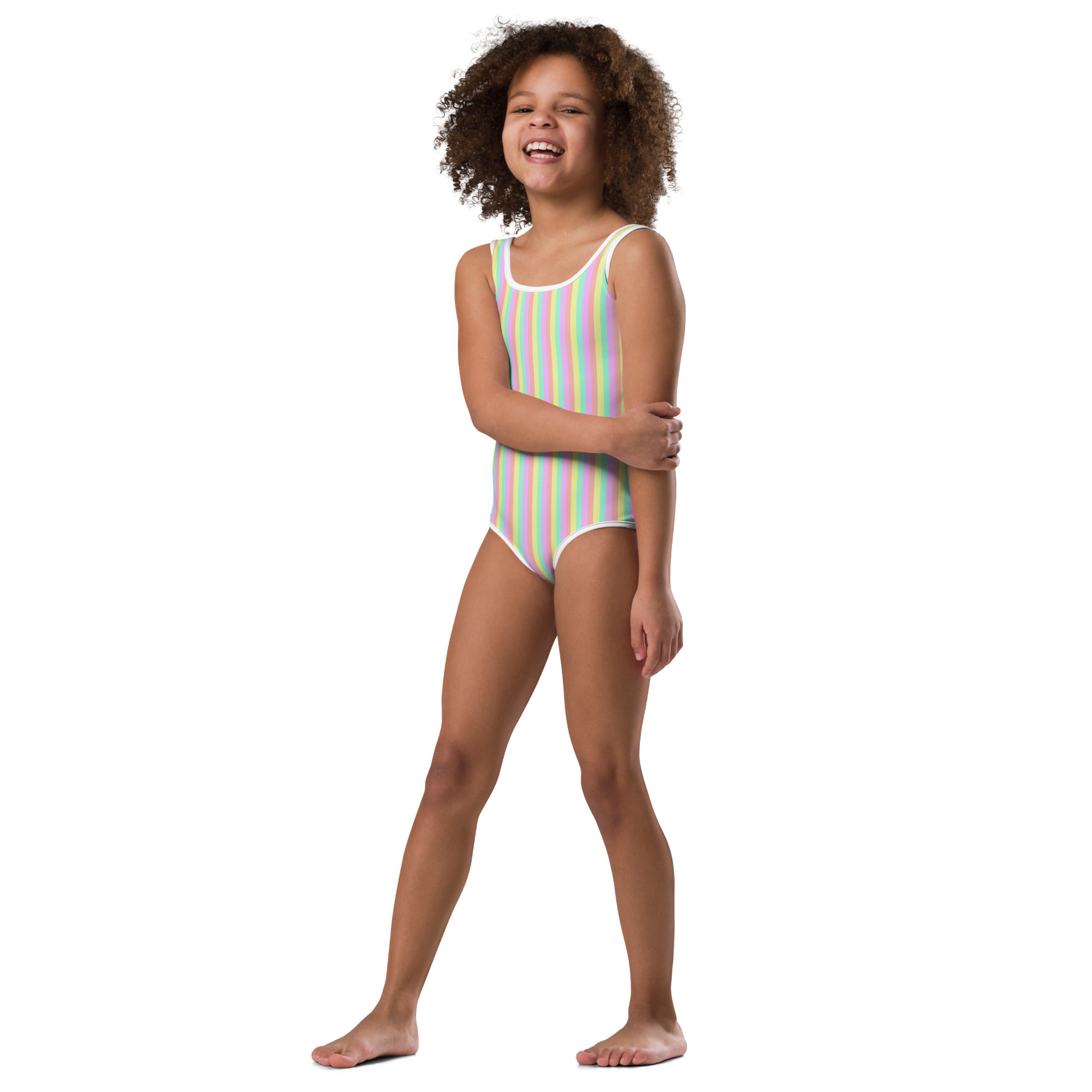 Colorful Striped Kids Swimsuit XII