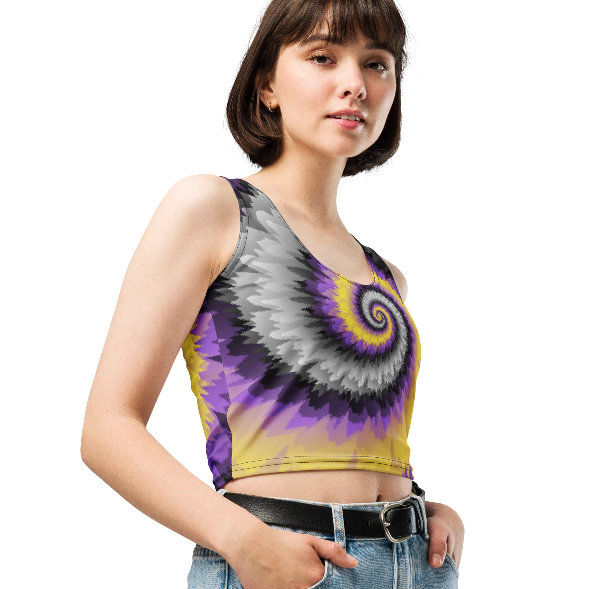 Crop Top-Tie Dye Spiral - Nonbinary