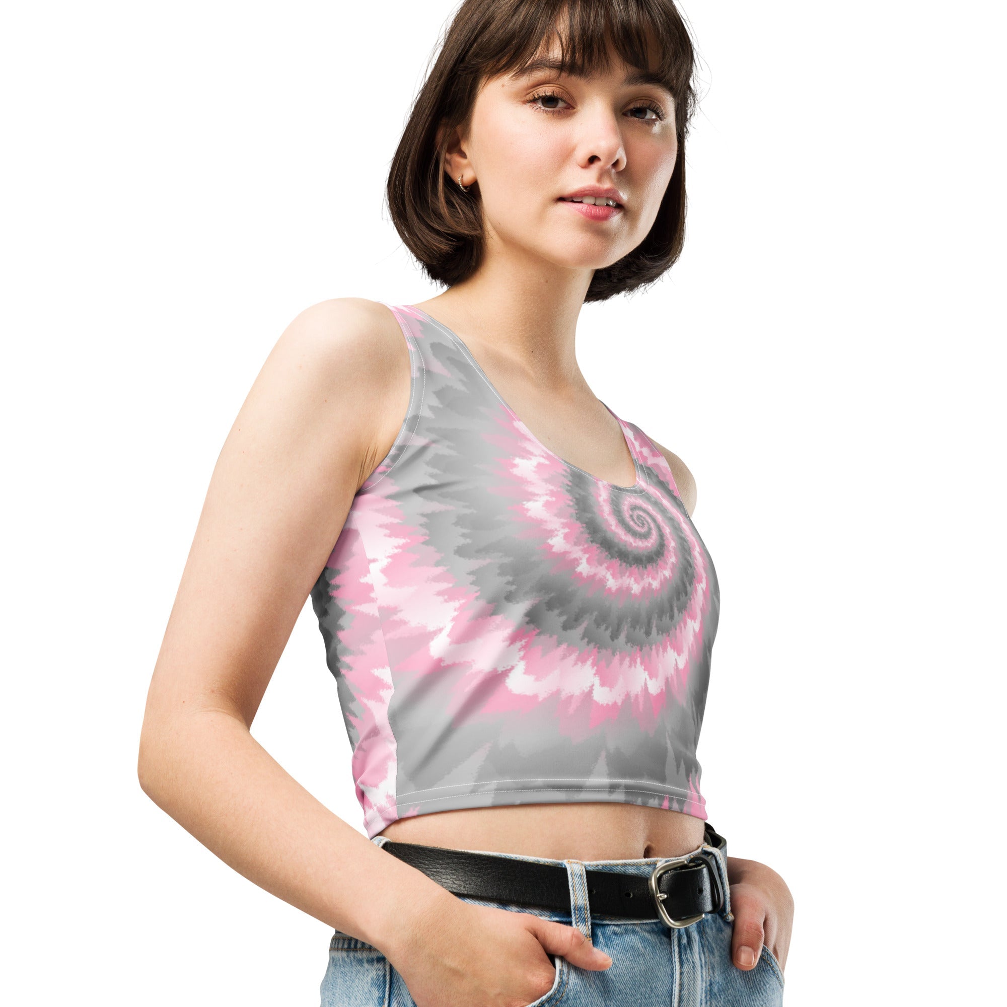 Crop Top-Tie Dye Spiral - Demigirl