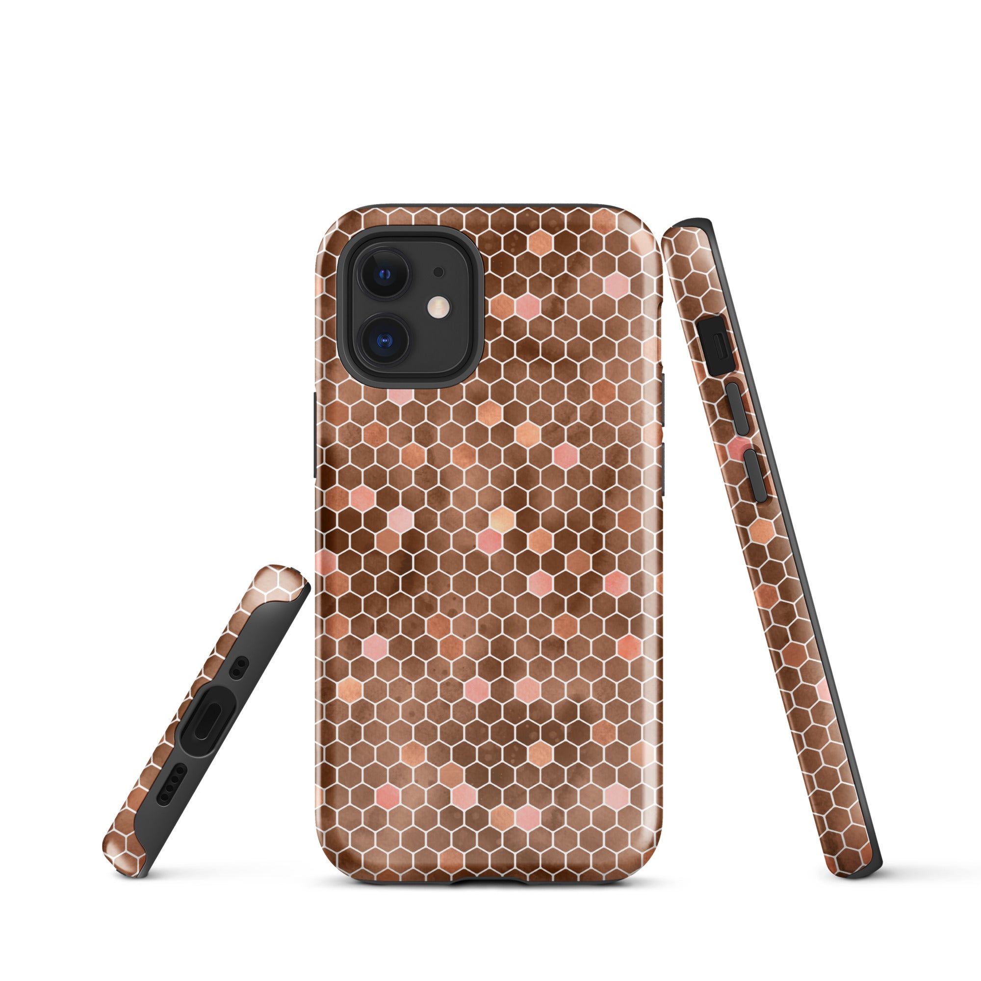 Tough Case for iPhone®- Honeycomb Brown