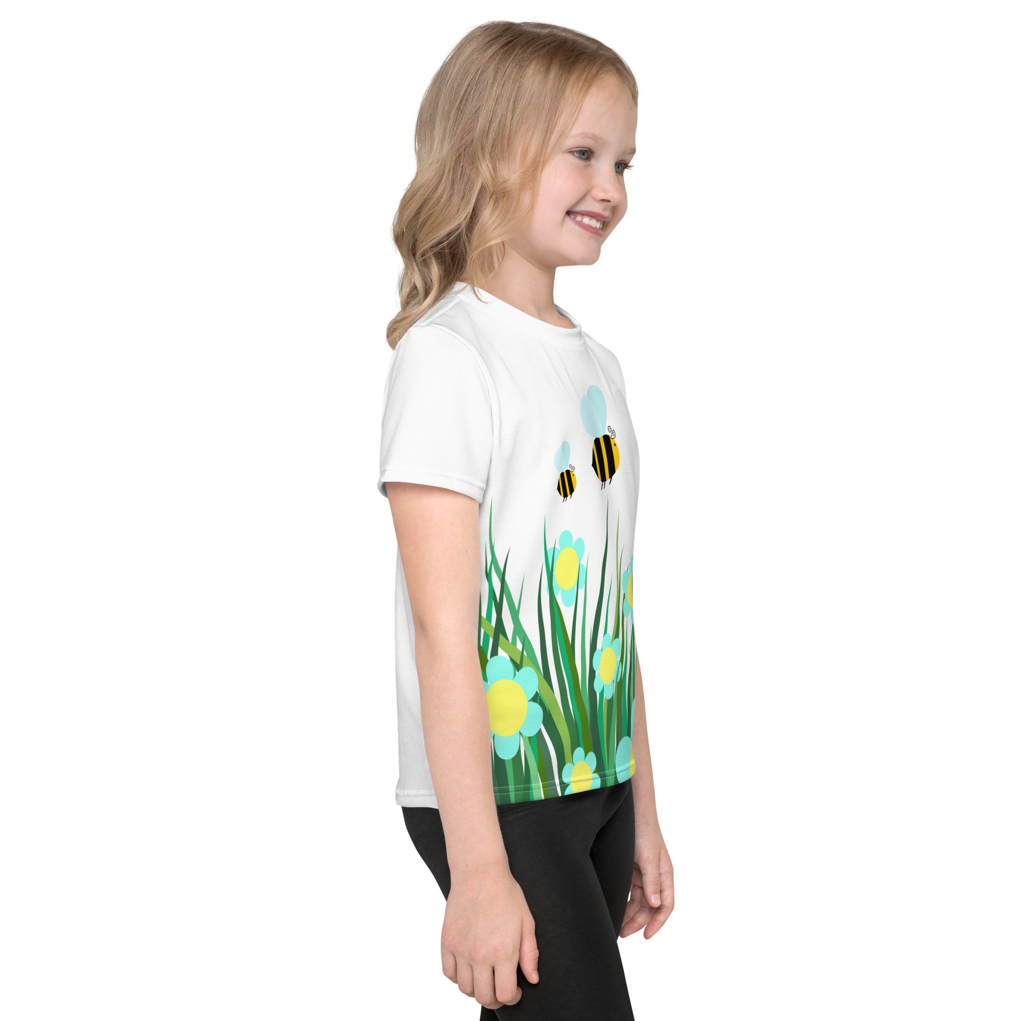 Kids crew neck t-shirt-Beetiful Flower Garden