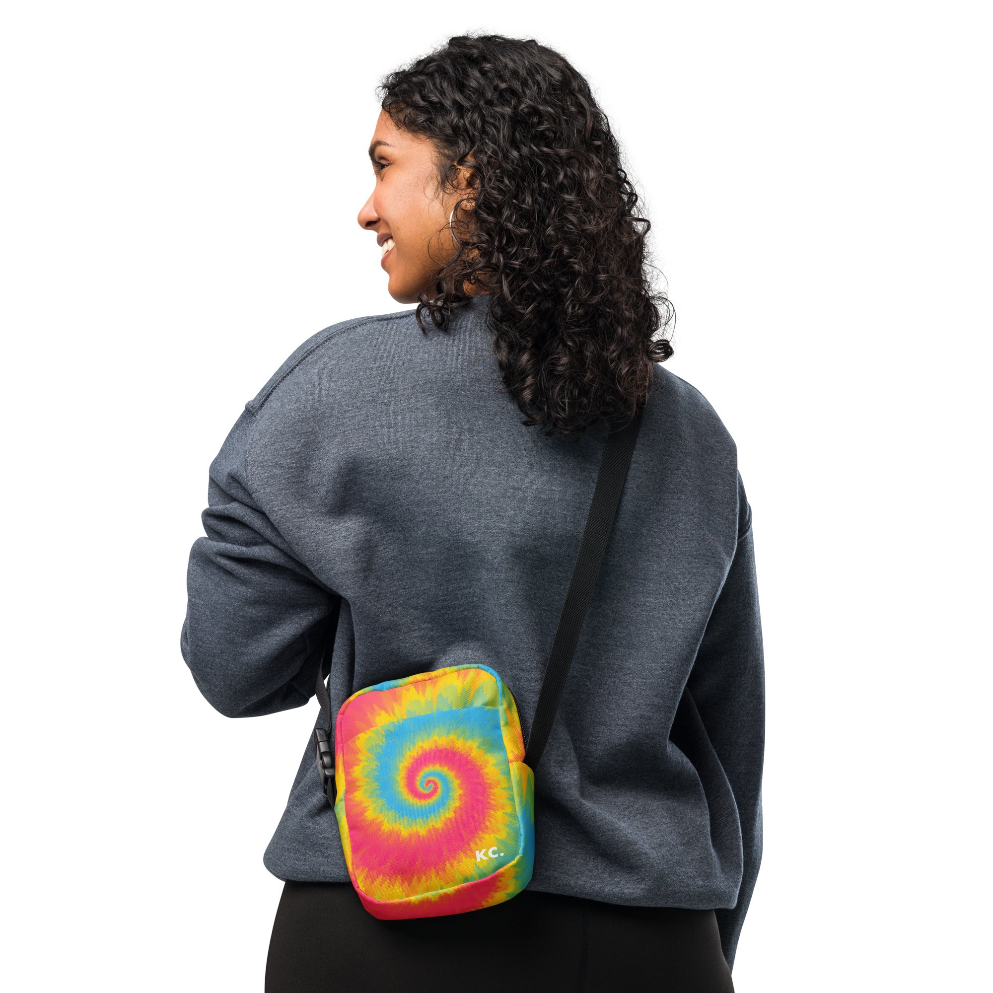 Utility crossbody bag-Tie Dye Spiral - Pansexual