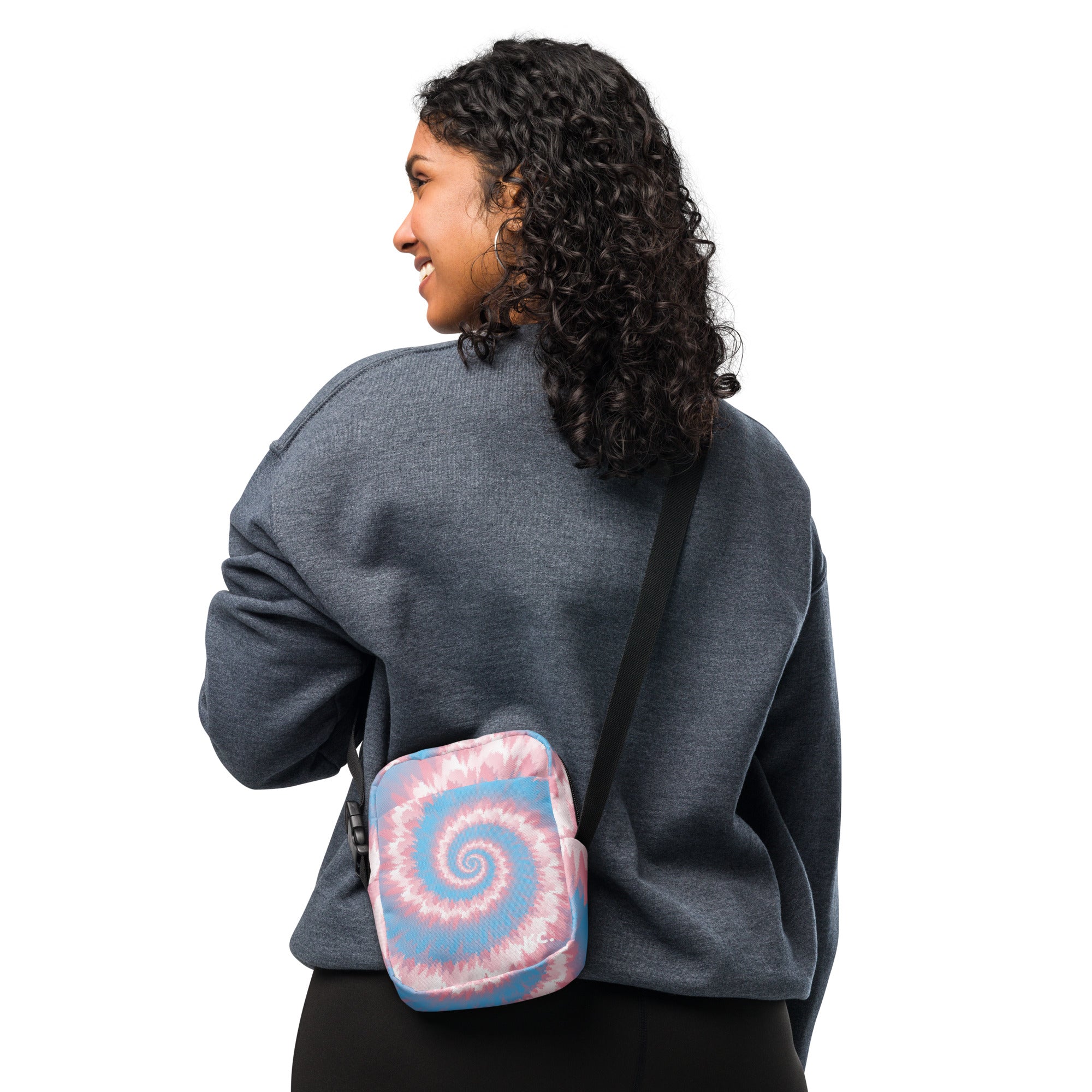 Utility crossbody bag-Tie Dye Spiral - Transgender