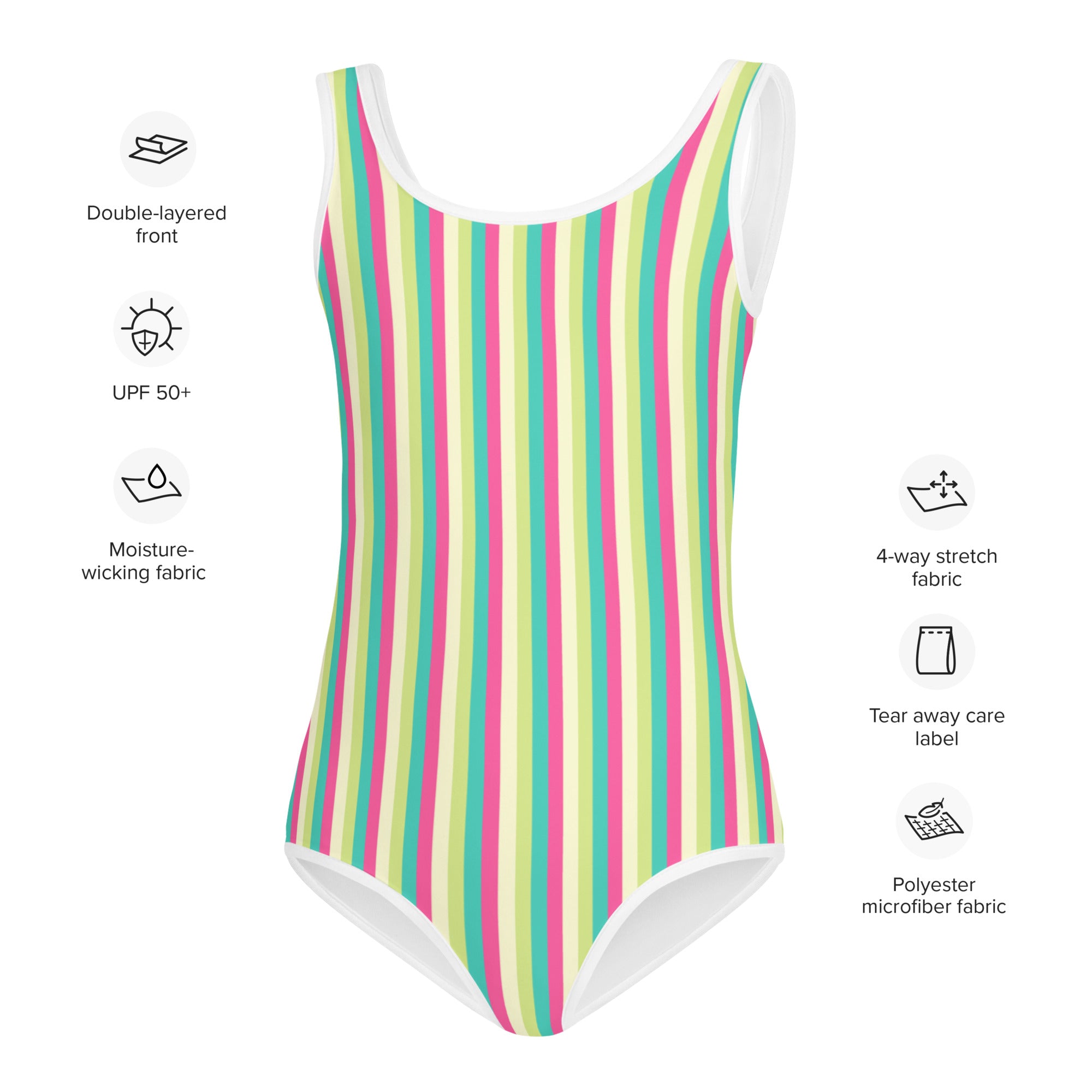Colorful Striped Kids Swimsuit III