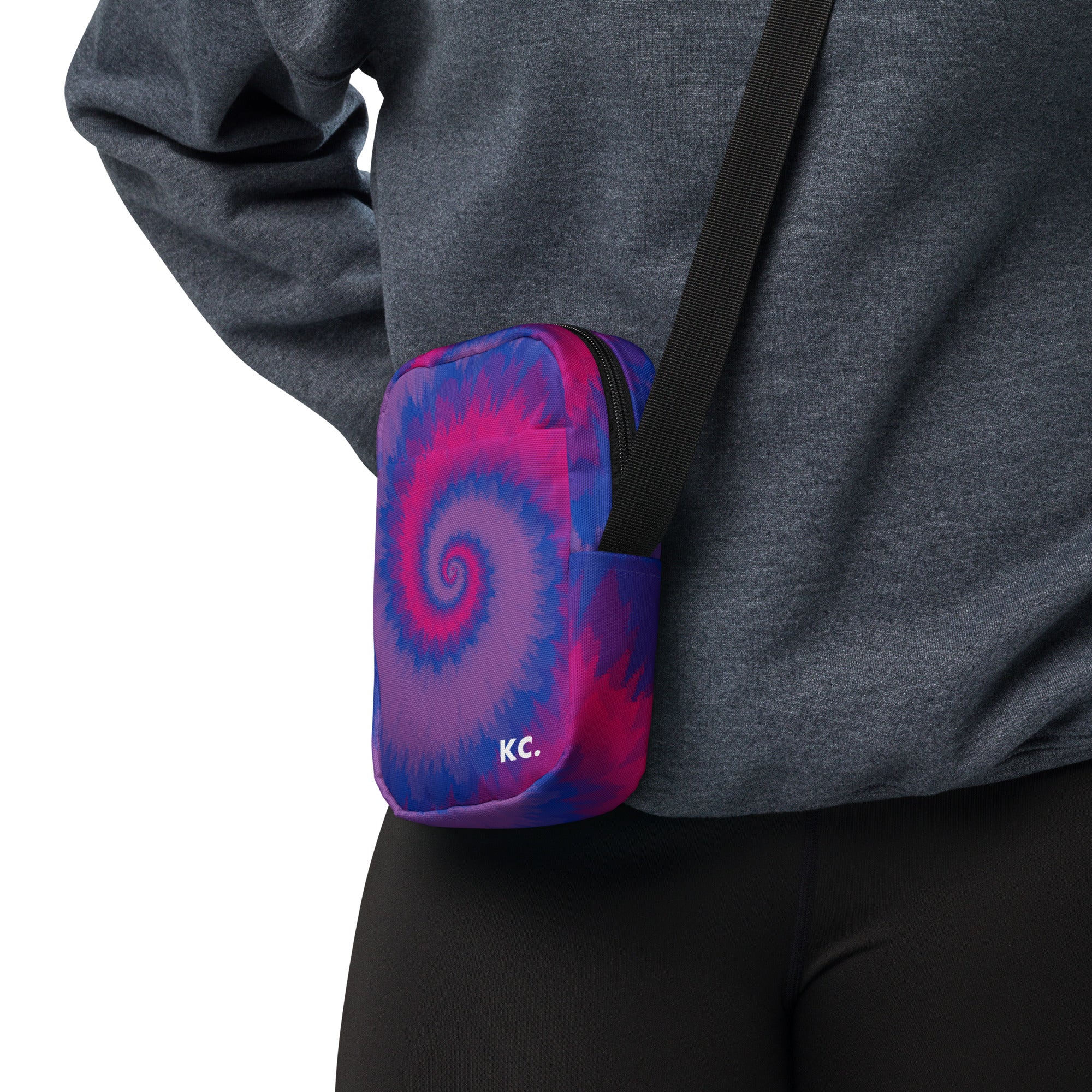 Utility crossbody bag-Tie Dye Spiral - Bisexual