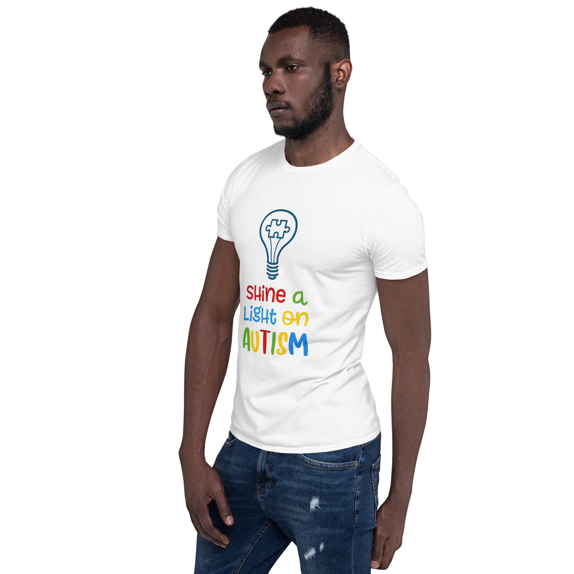 Short-Sleeve Unisex T-Shirt- Shine a light on autism