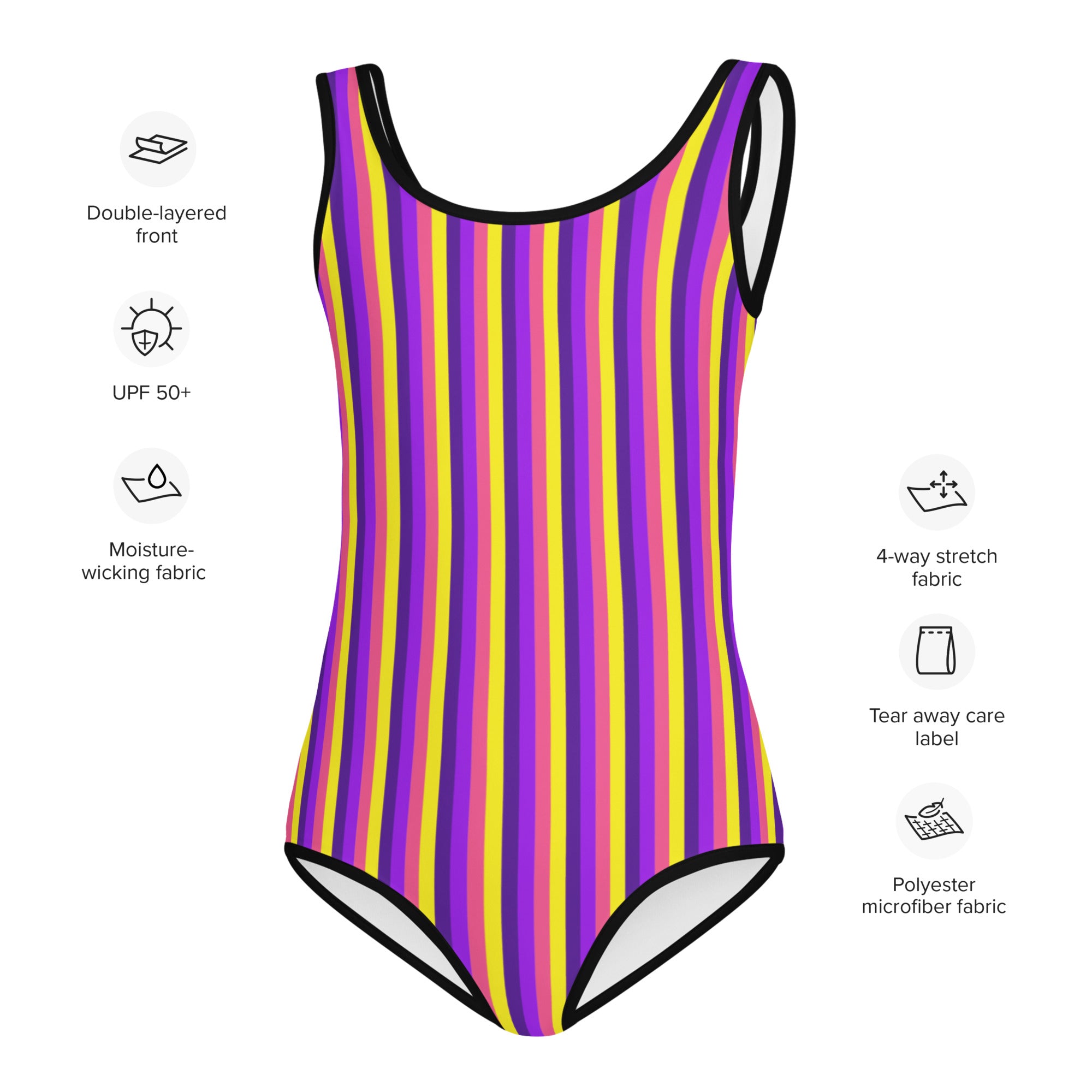 Colorful Striped Kids Swimsuit VI