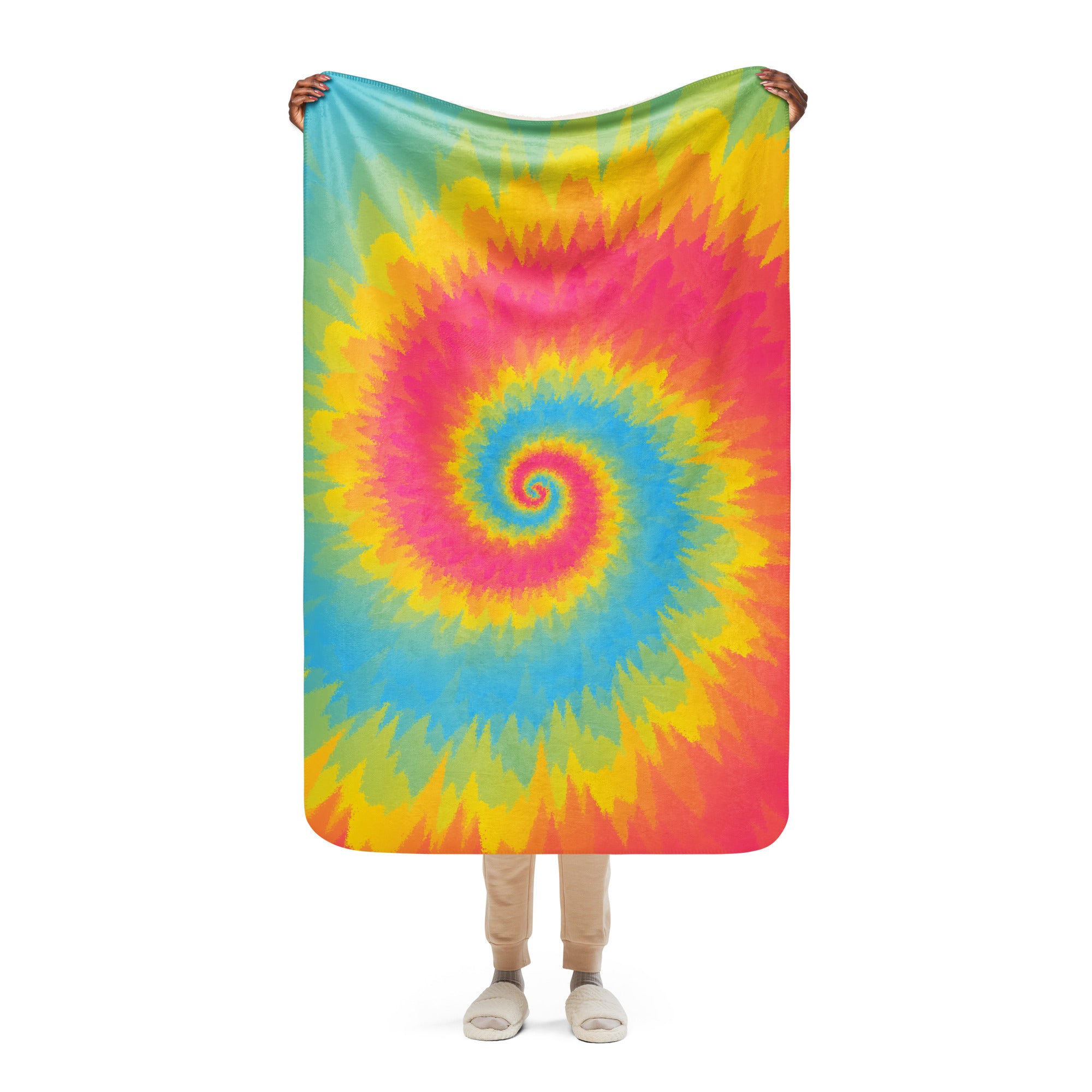 Sherpa blanket- Tie Dye Spiral-Pansexual