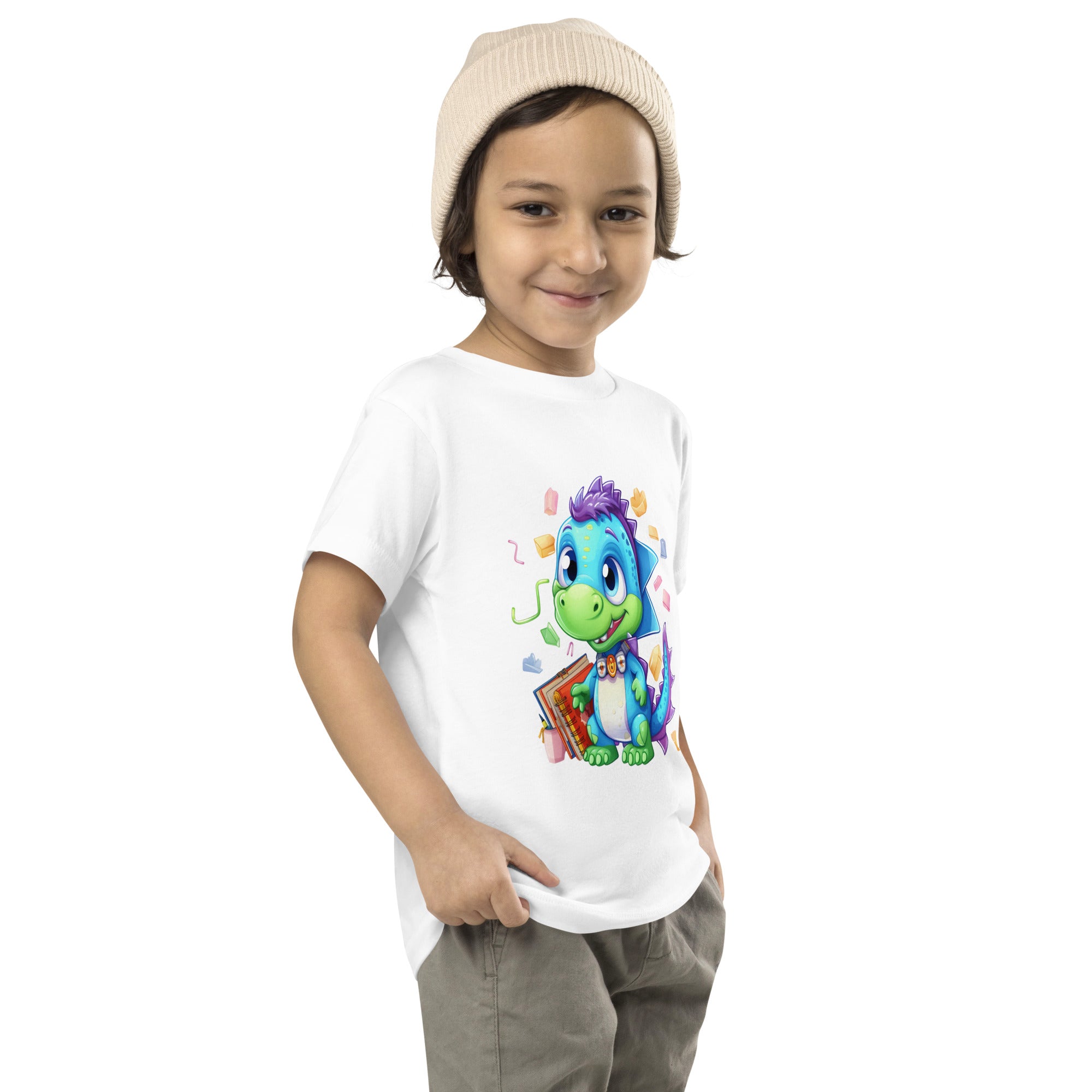 Toddler Short Sleeve Tee- Cute Dinosaur
