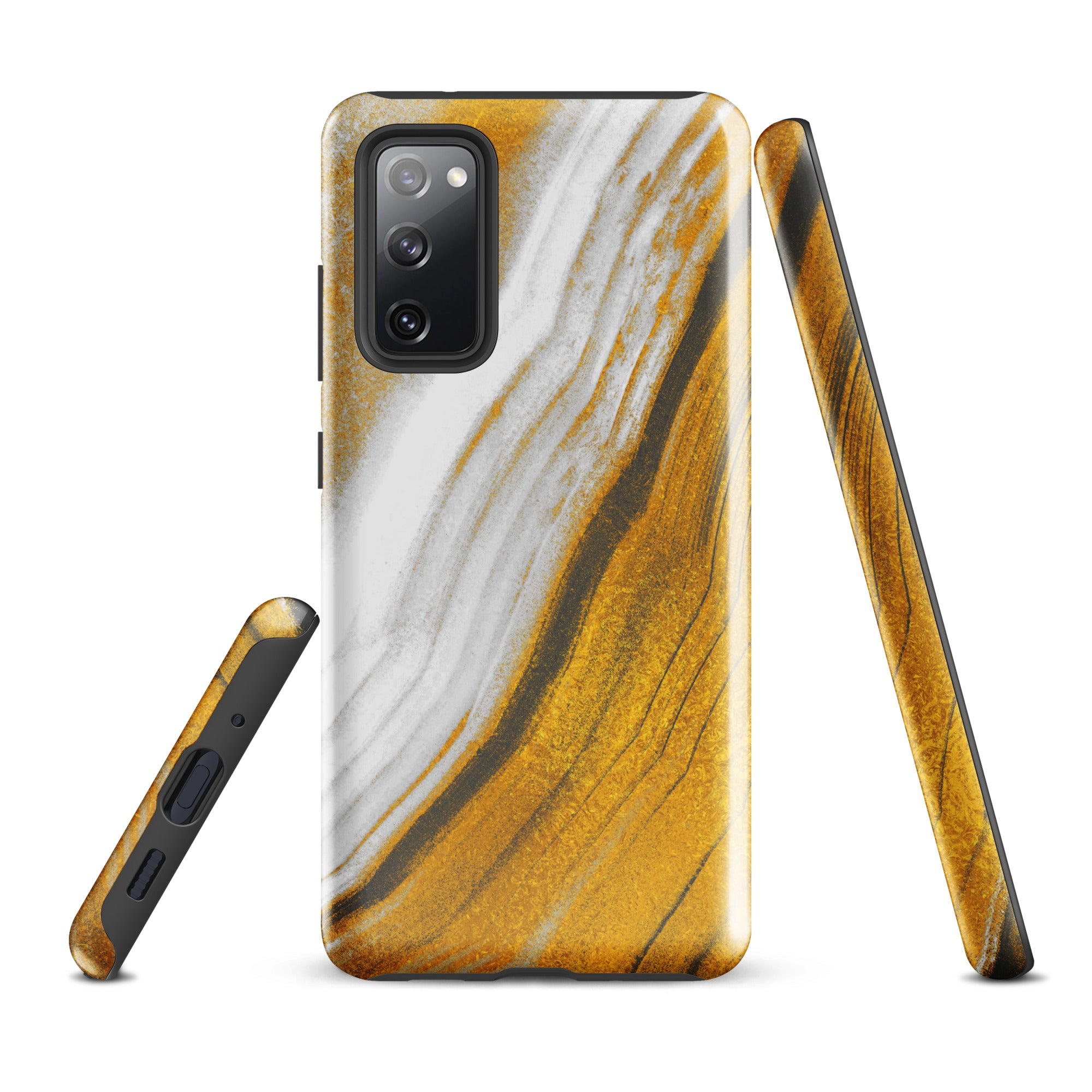 Tough case for Samsung®- Marble Brown and White