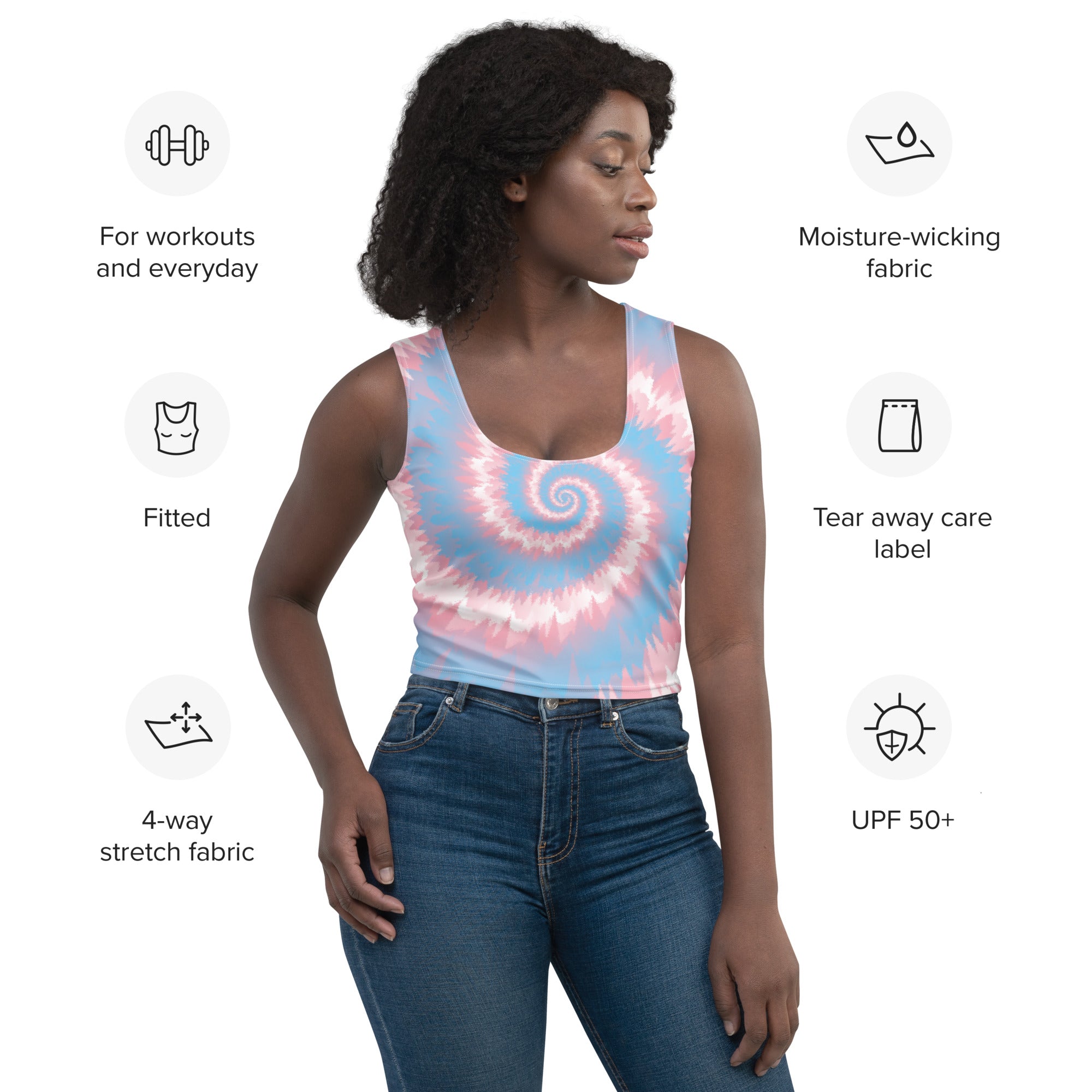 Crop Top-Tie Dye Spiral - Transgender