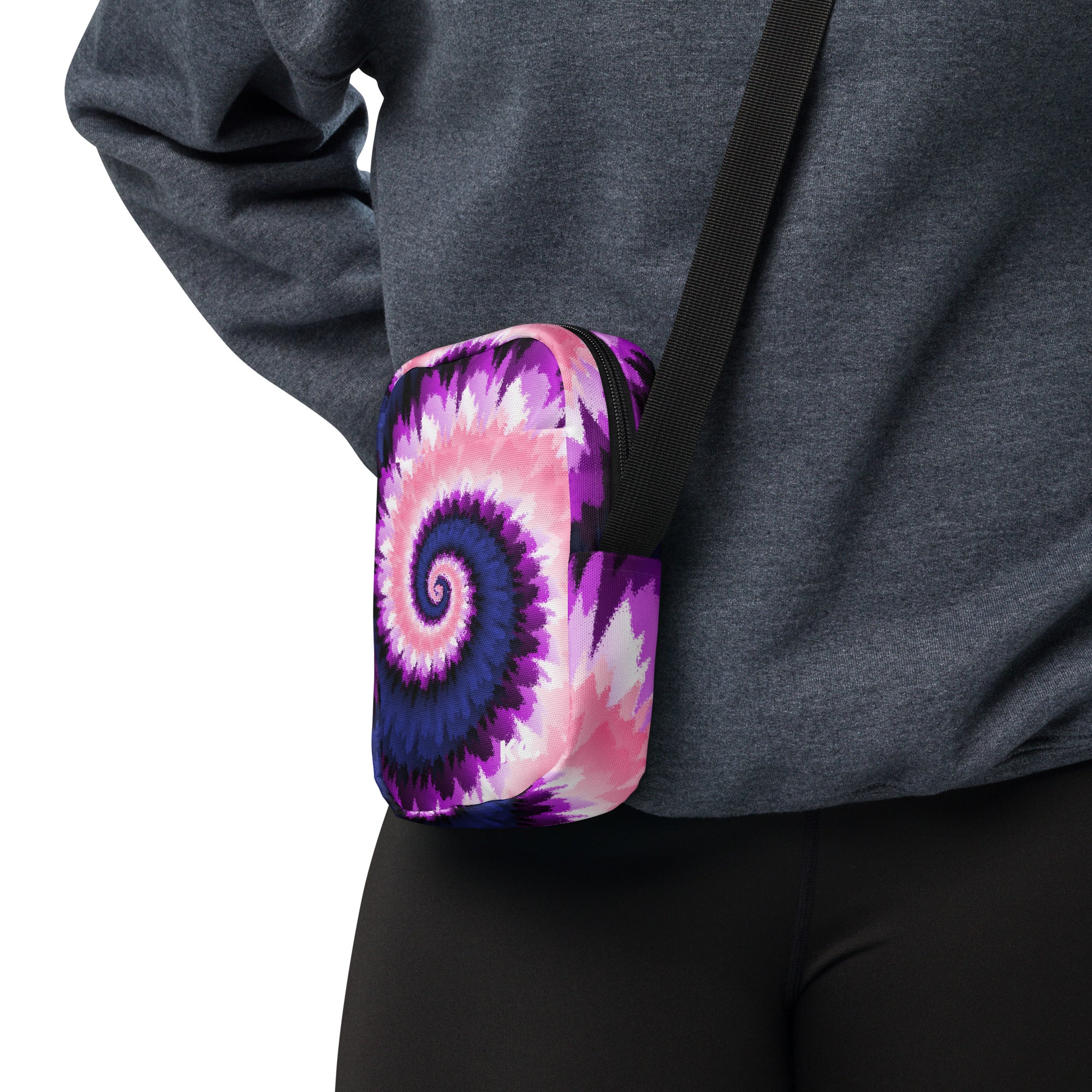 Utility crossbody bag-Tie Dye Spiral - Genderfluid