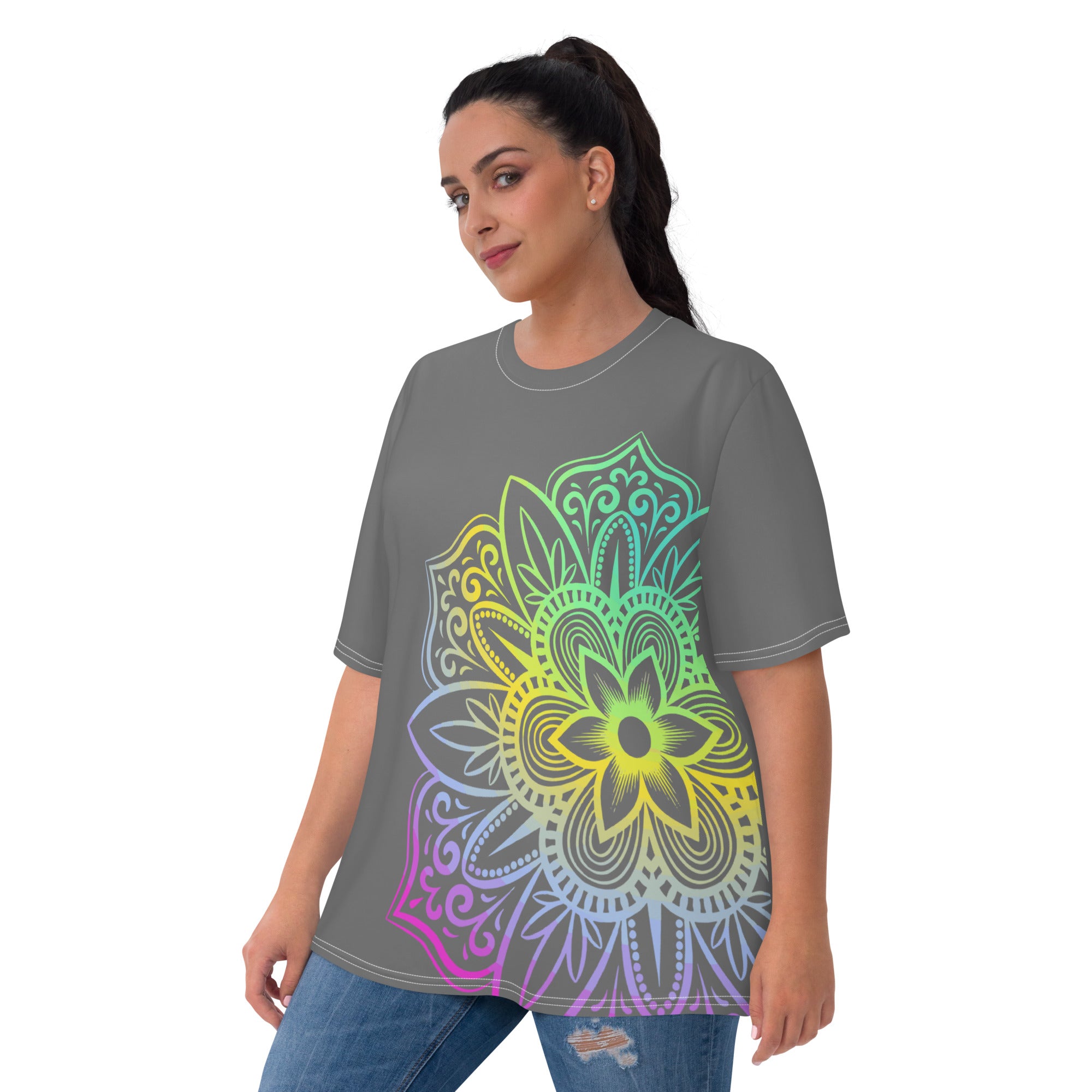 Women's T-shirt- Grey Mandala