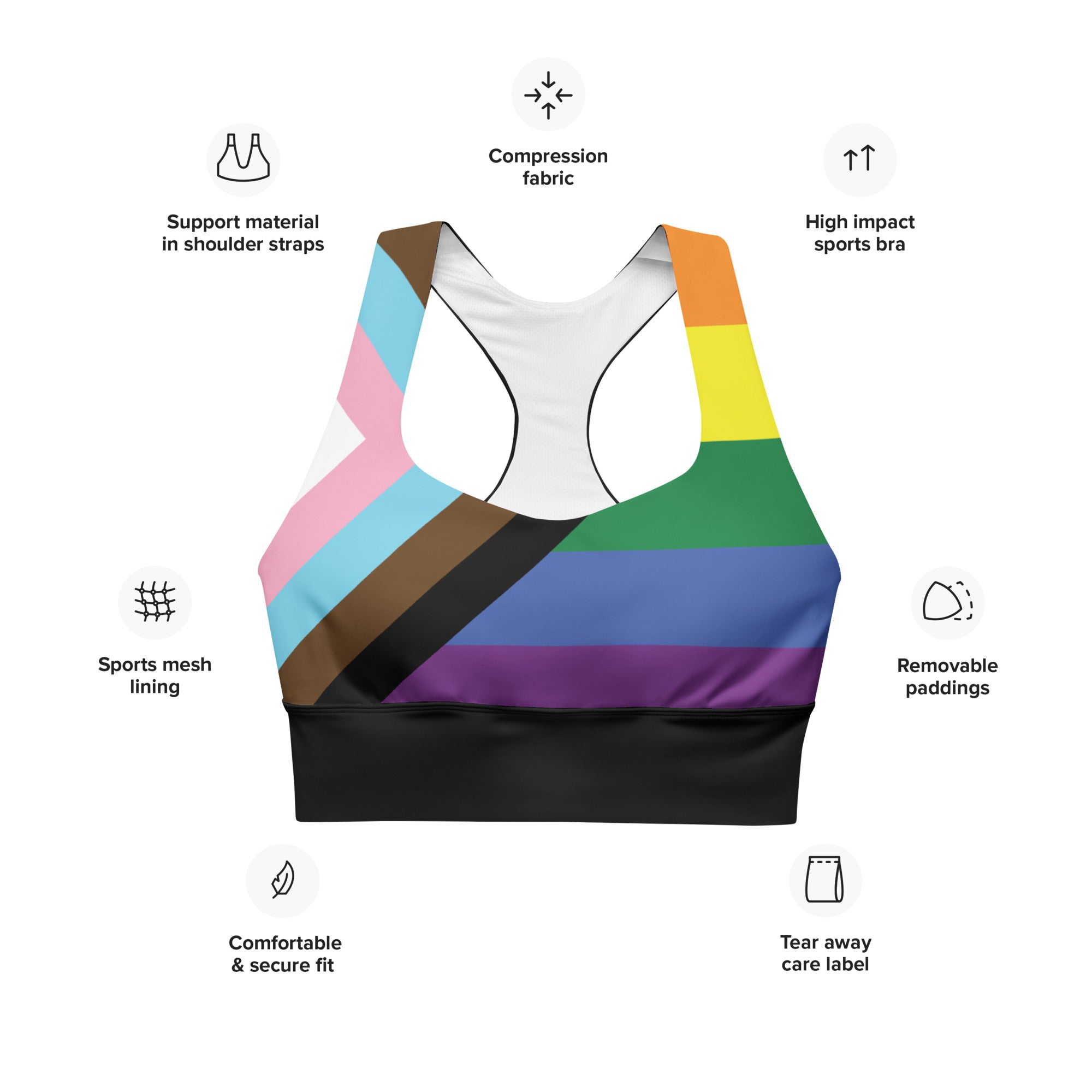 Longline sports bra- Progress Pride