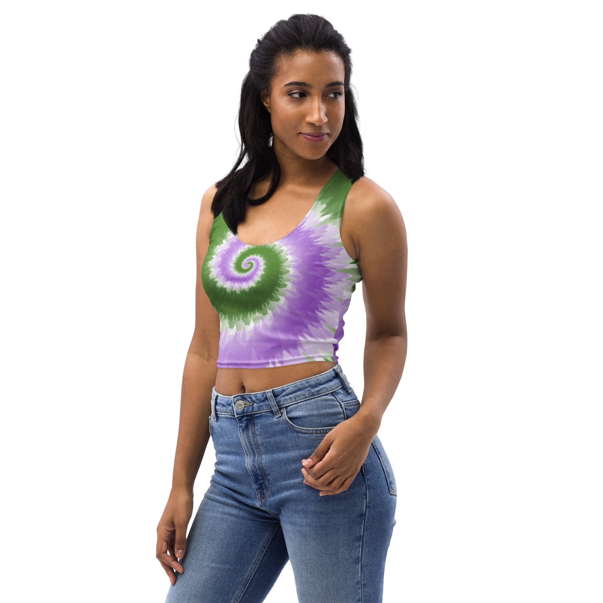 Crop Top-Tie Dye Spiral - Genderqueer