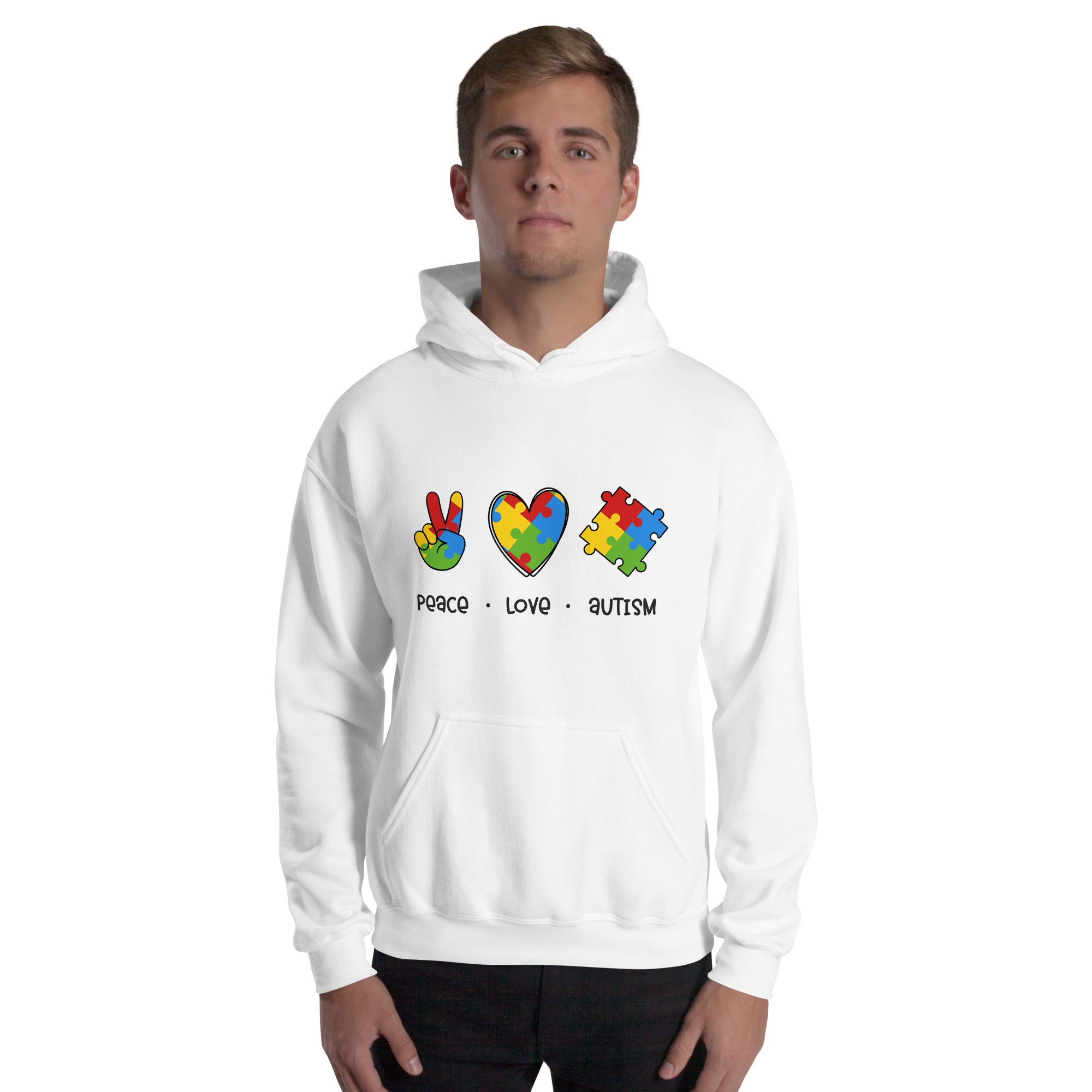 Unisex Hoodie- Peace Love Autism