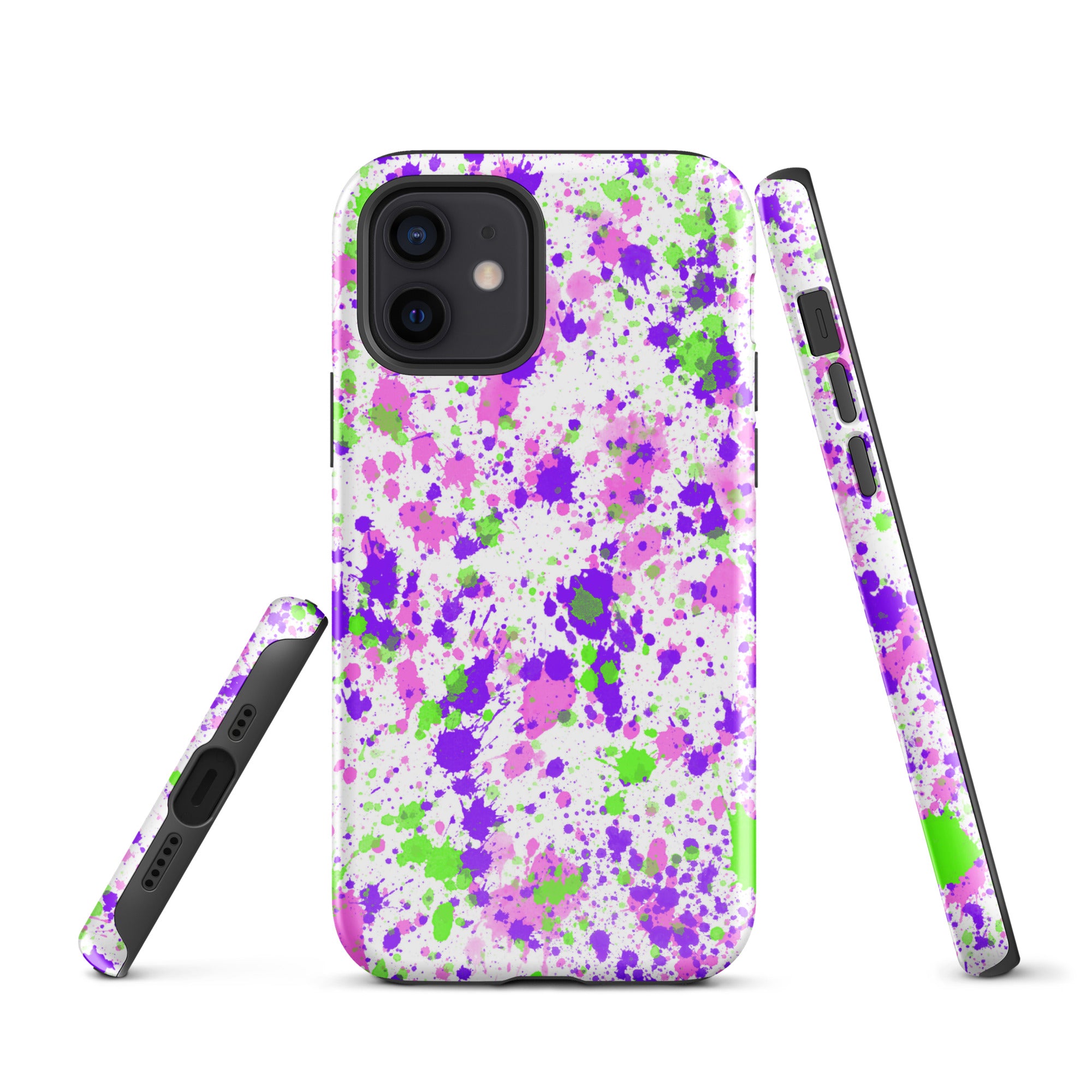 Tough Case for iPhone®- Paint Splatter Purple