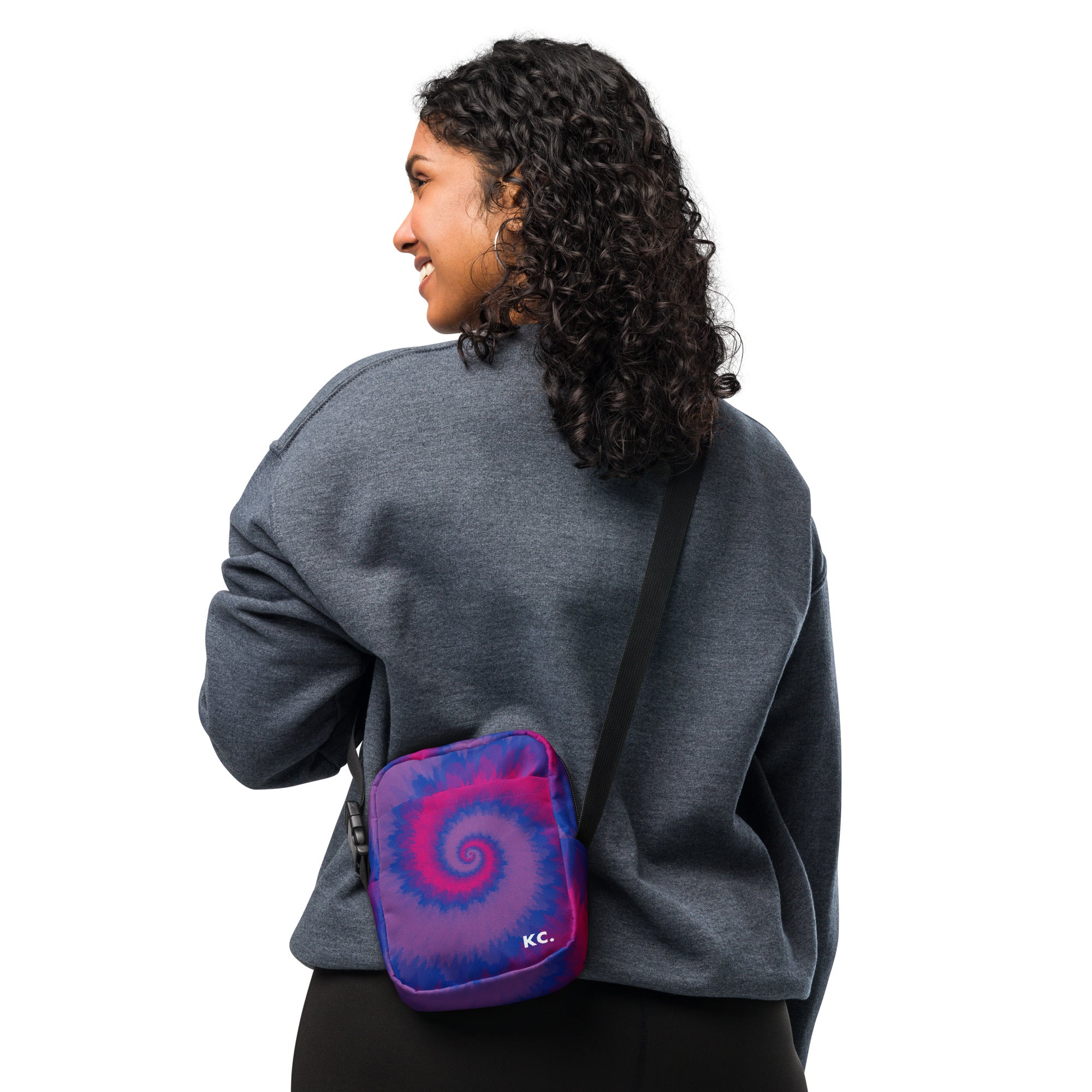 Utility crossbody bag-Tie Dye Spiral - Bisexual