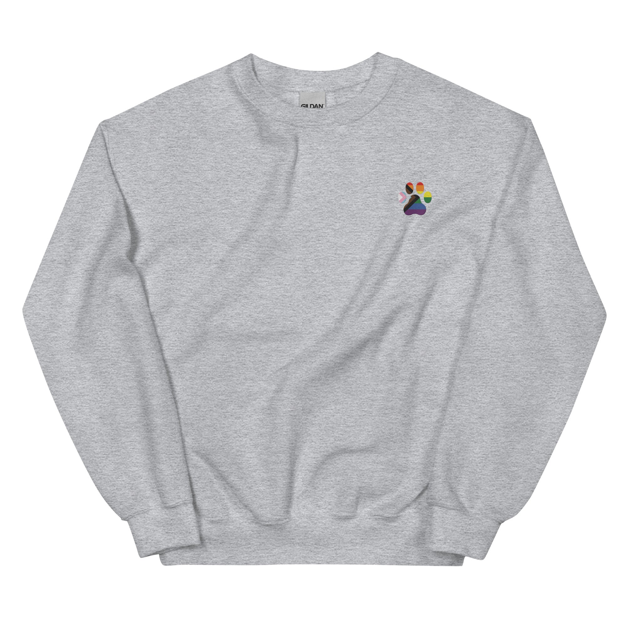 Dog Paw Embroidered Unisex Sweatshirt-Progress Pride