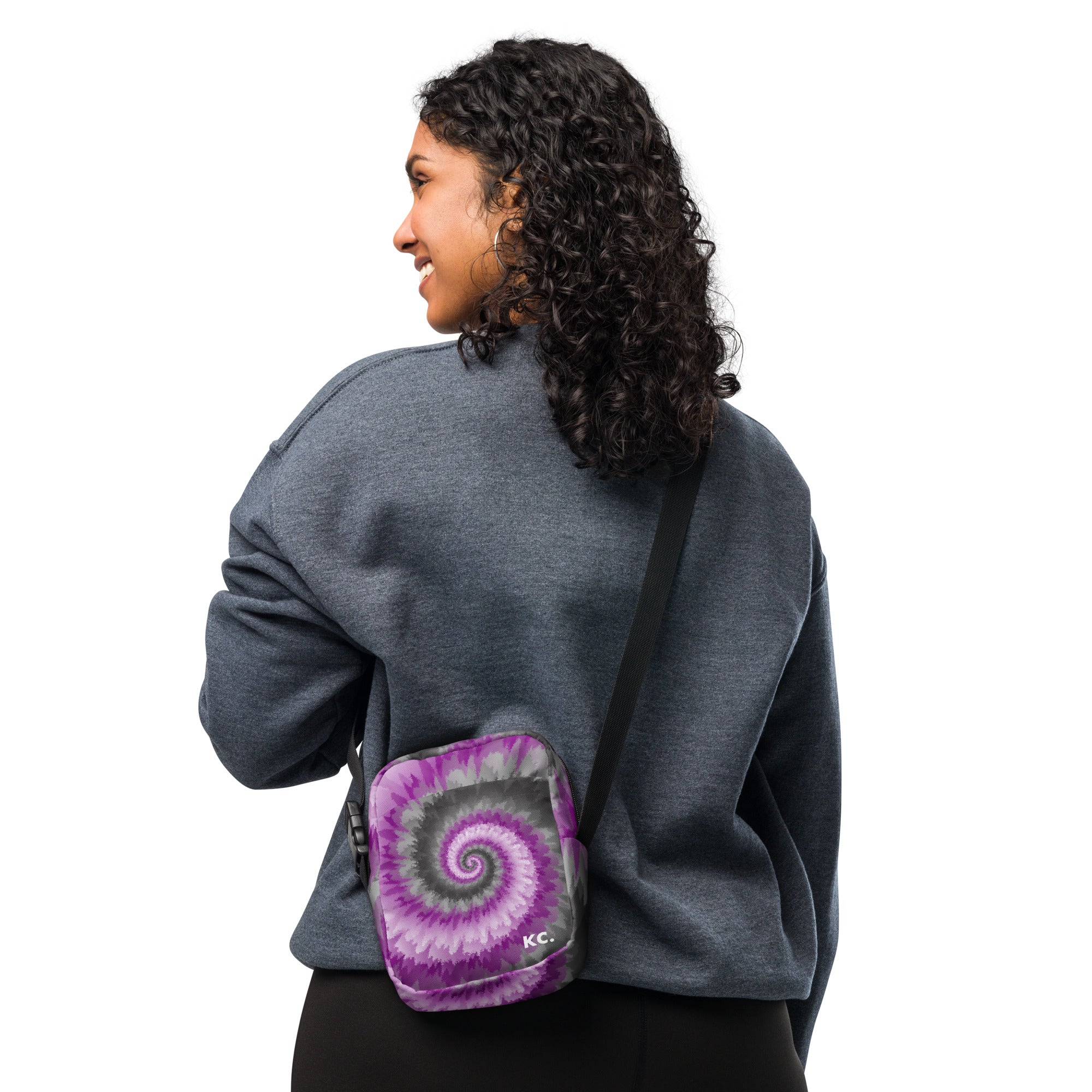 Utility crossbody bag-Tie Dye Spiral - Demisexual