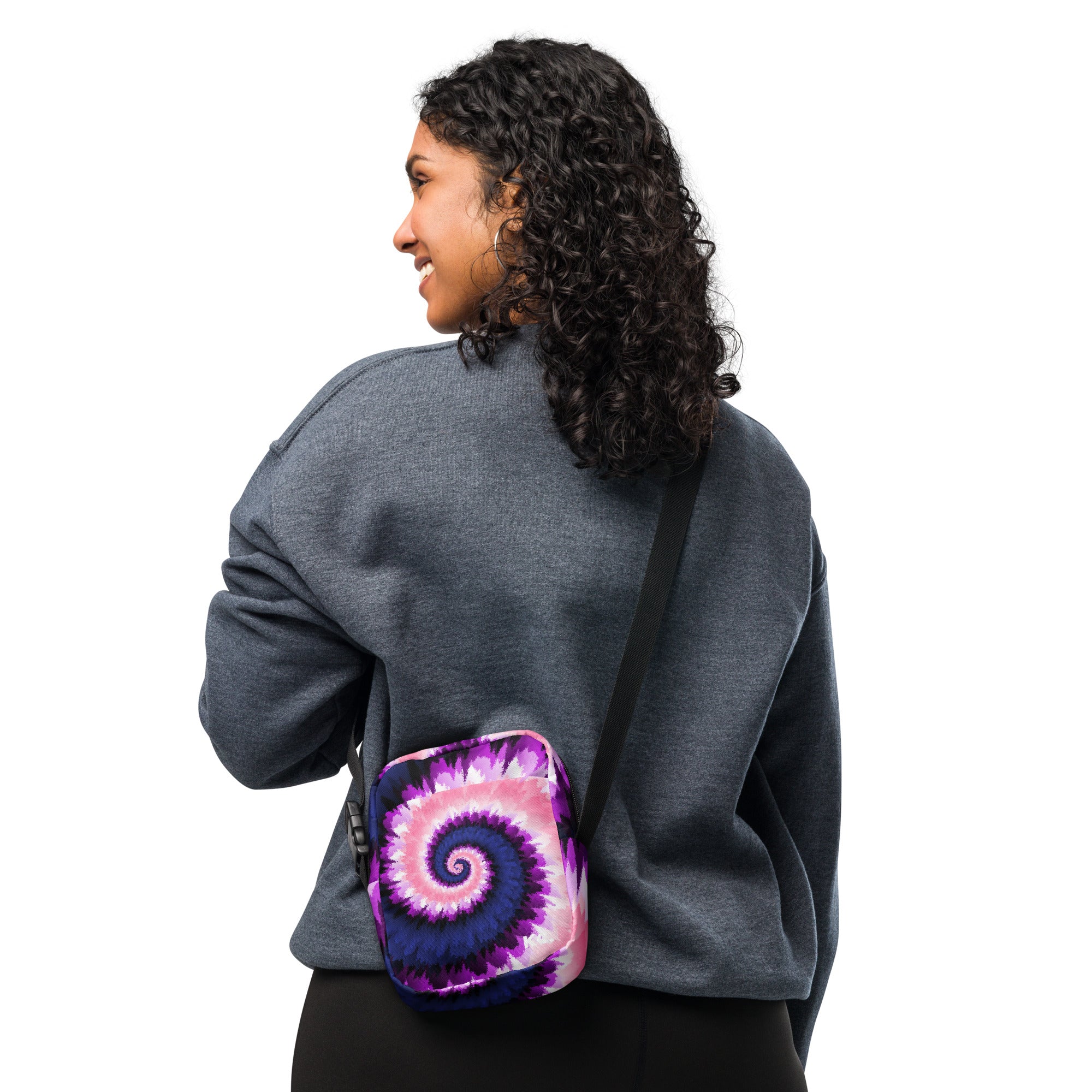 Utility crossbody bag-Tie Dye Spiral - Genderfluid