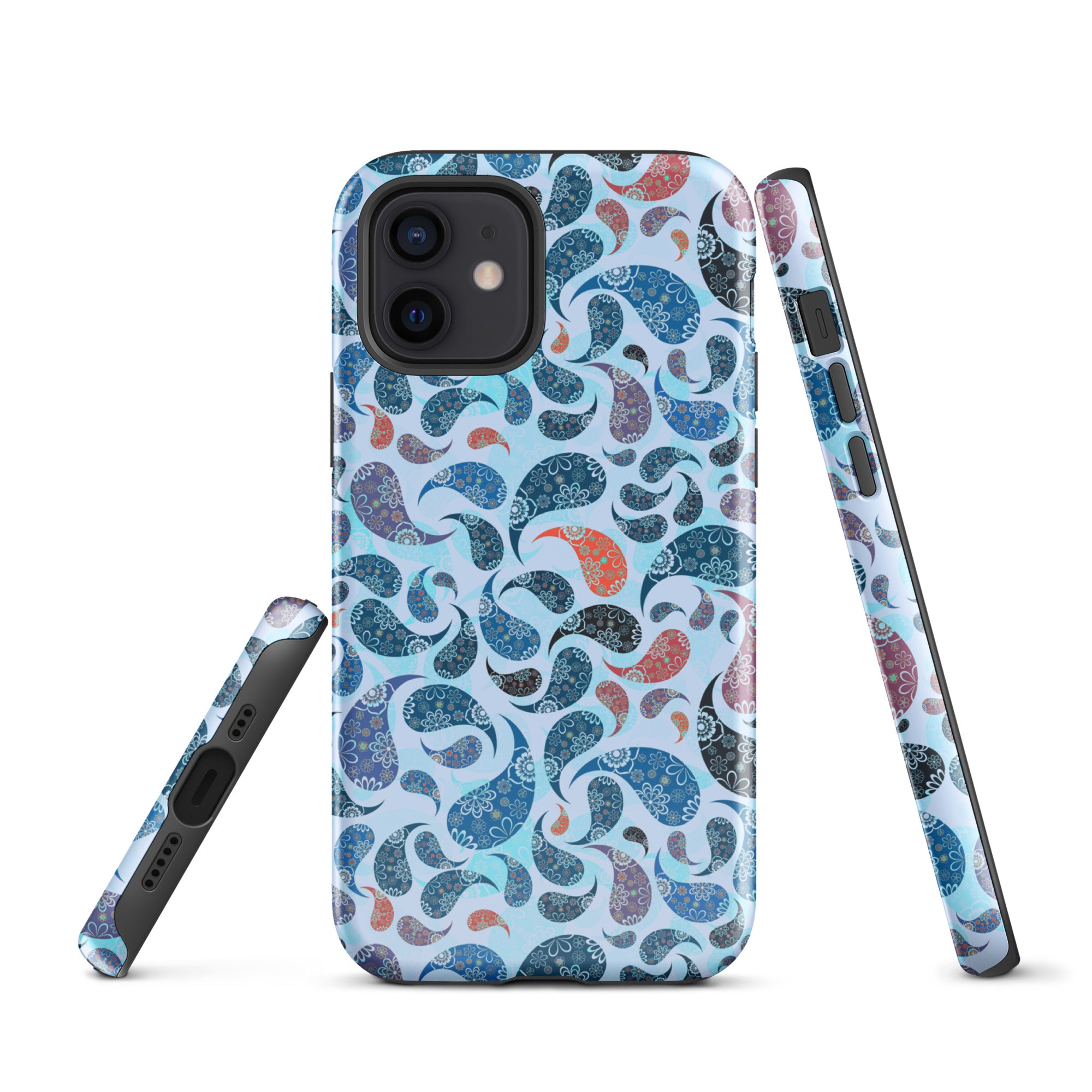 Tough Case for iPhone®- Paisley Blue