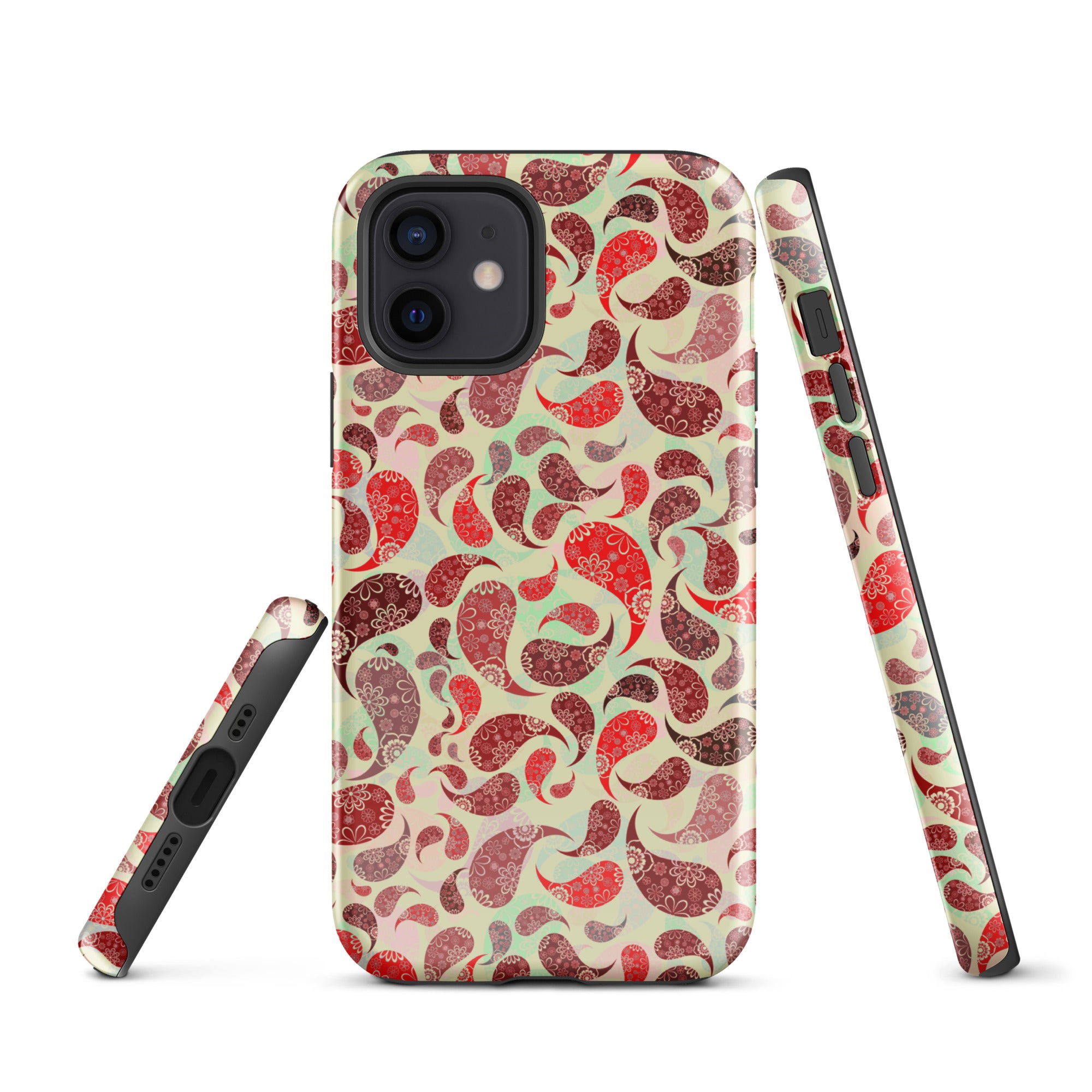 Tough Case for iPhone®- Paisley Red