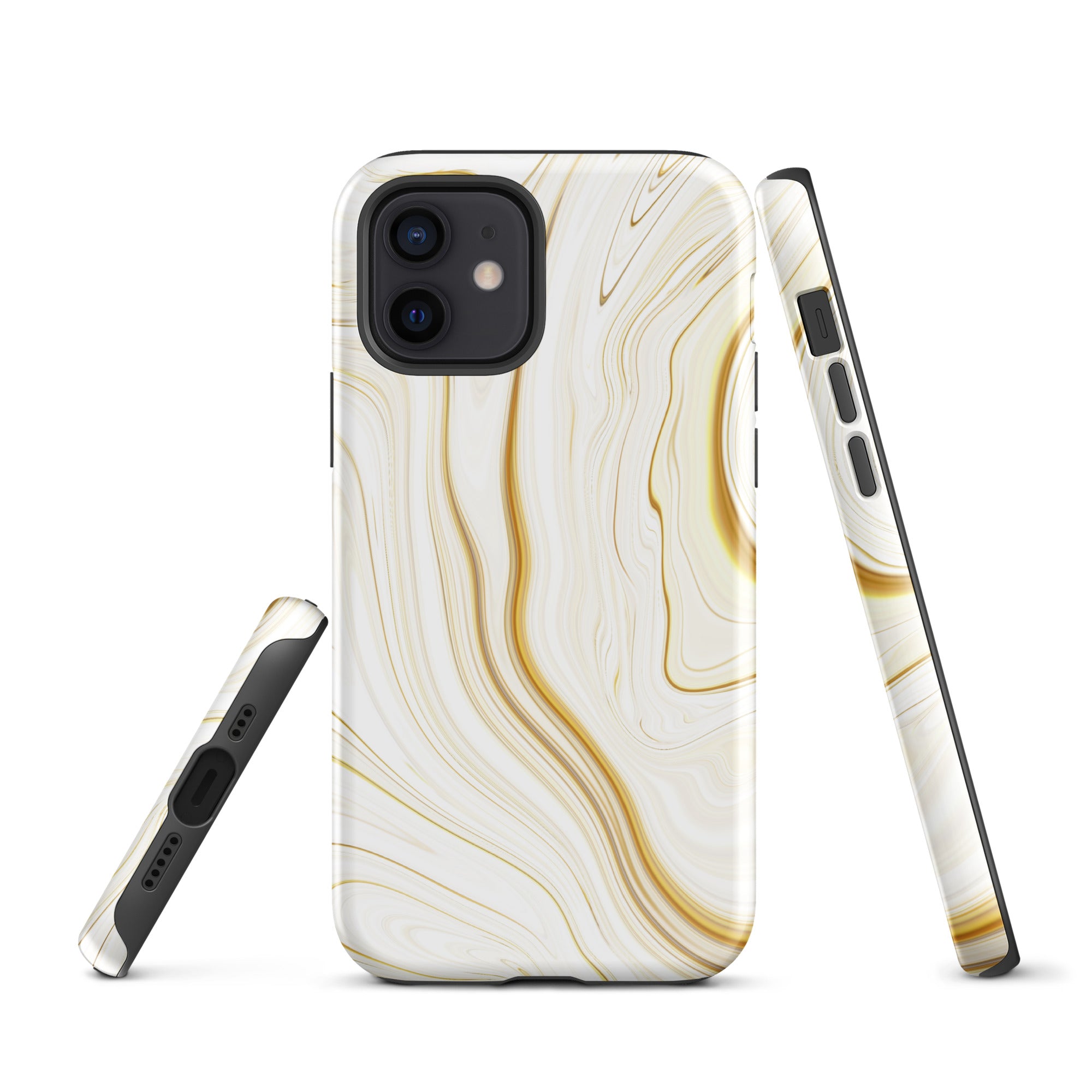 Tough Case for iPhone®- Liquid Gold Marble White