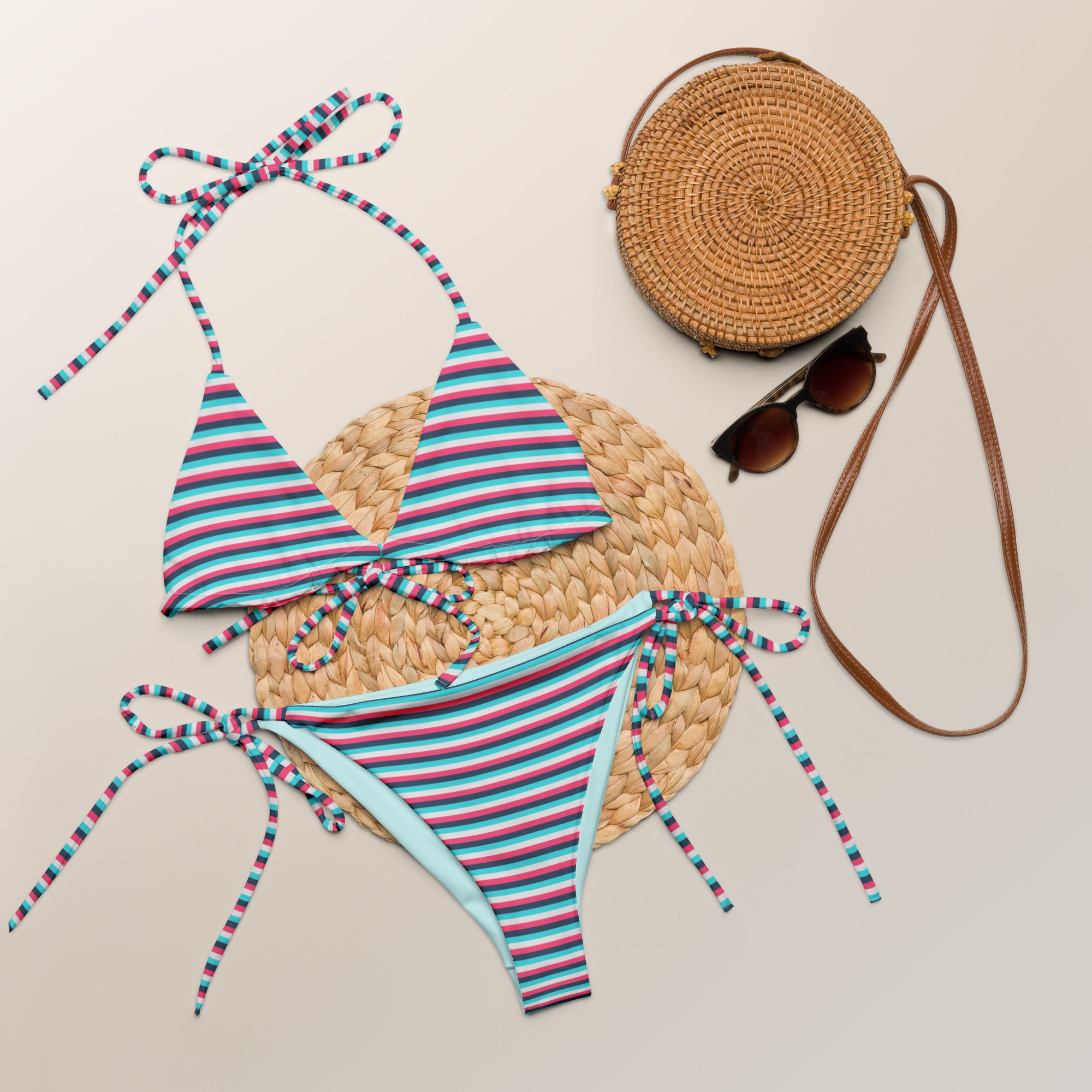 Recycled Colorful Striped String Bikini IV