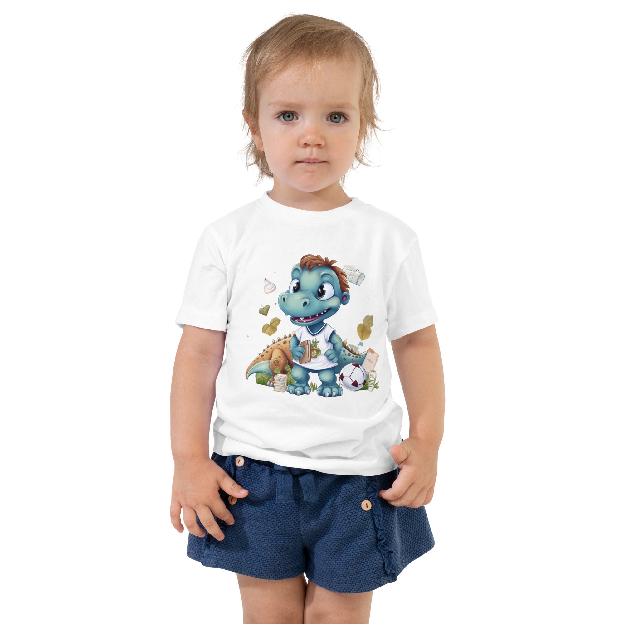 Toddler Short Sleeve Tee- Cute Dinosaur