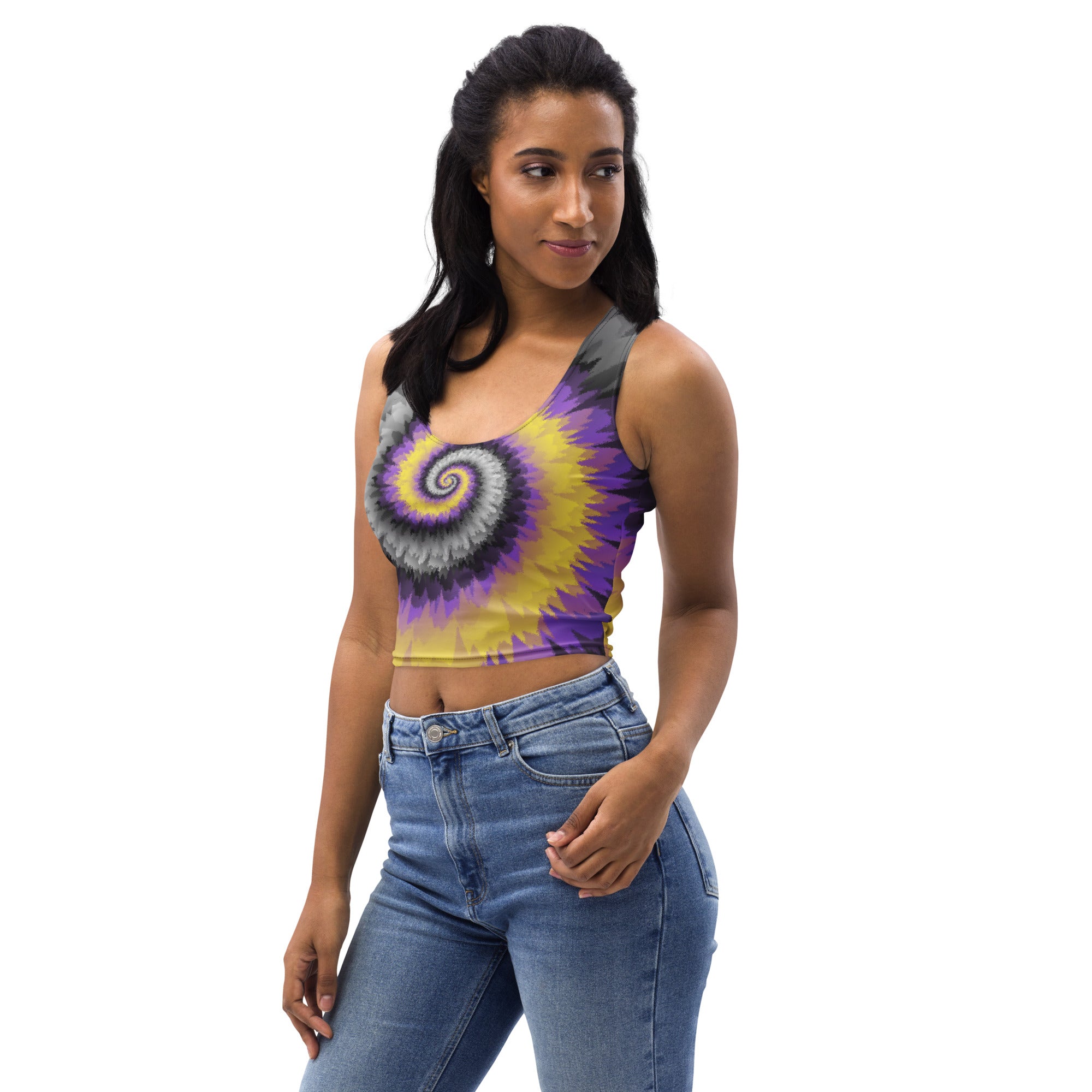 Crop Top-Tie Dye Spiral - Nonbinary