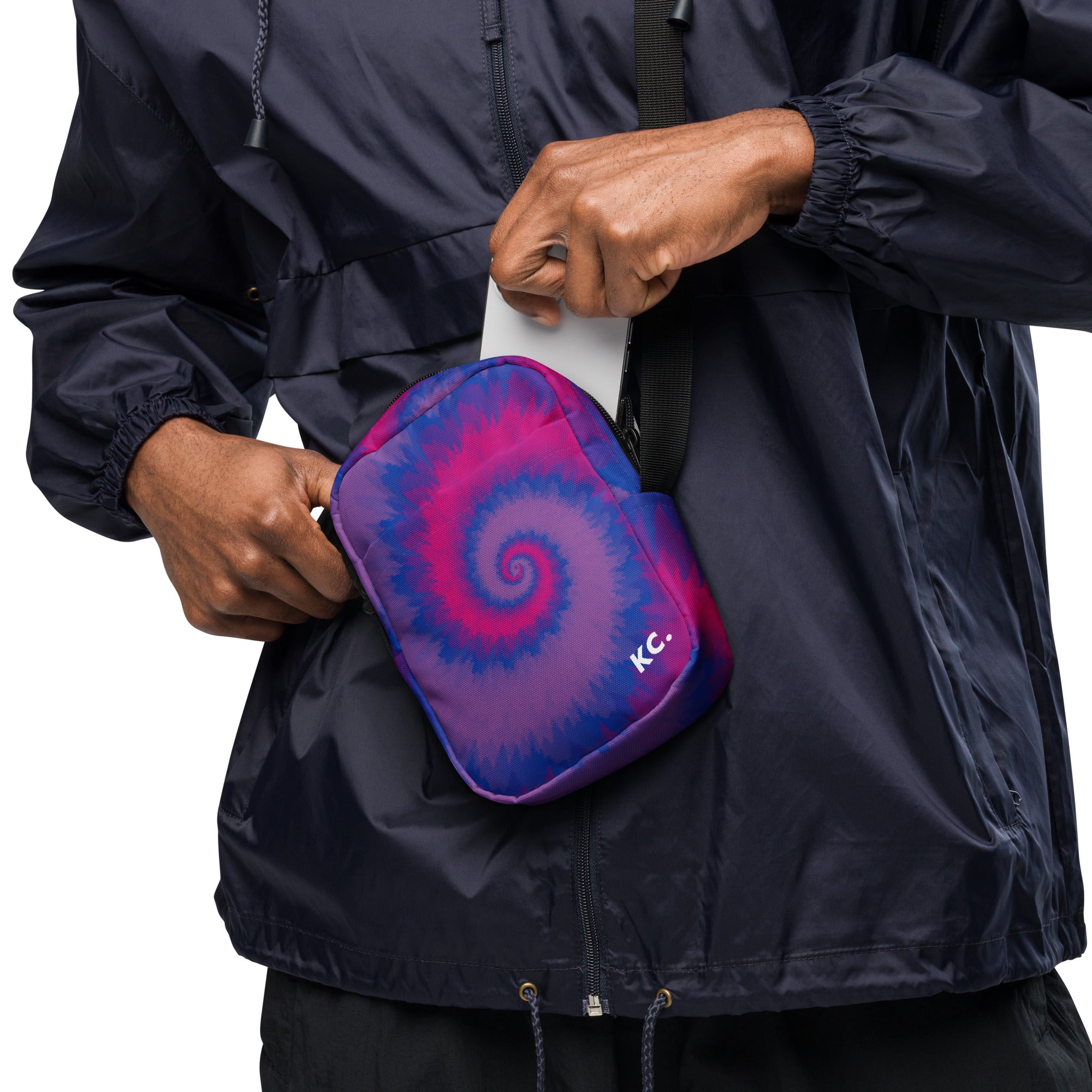 Utility crossbody bag-Tie Dye Spiral - Bisexual