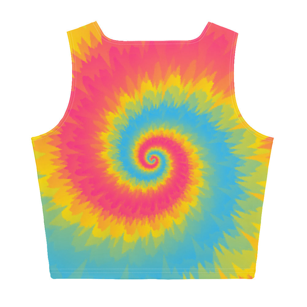 Crop Top-Tie Dye Spiral - Pansexual