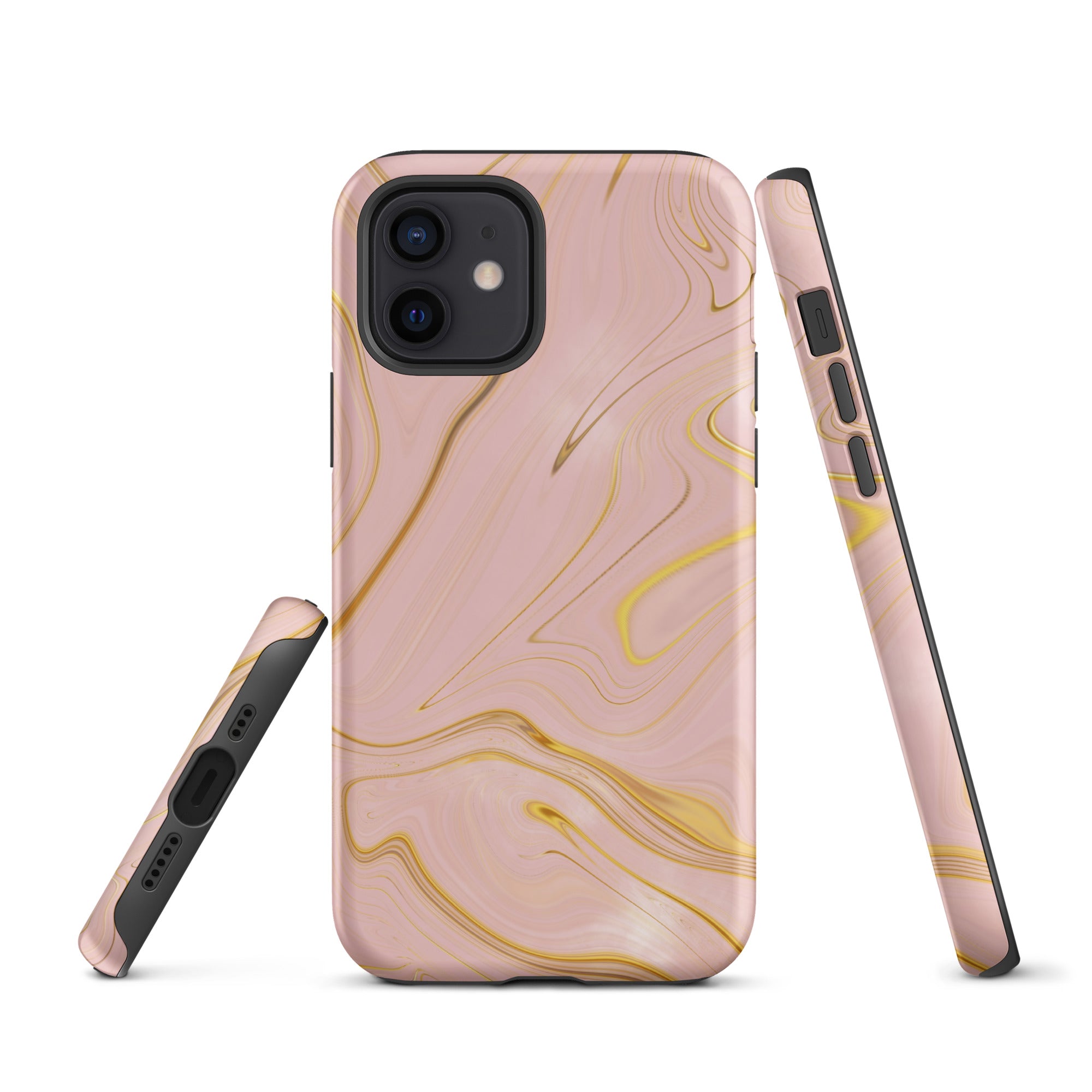 Tough Case for iPhone®- Liquid Gold Marble Pink