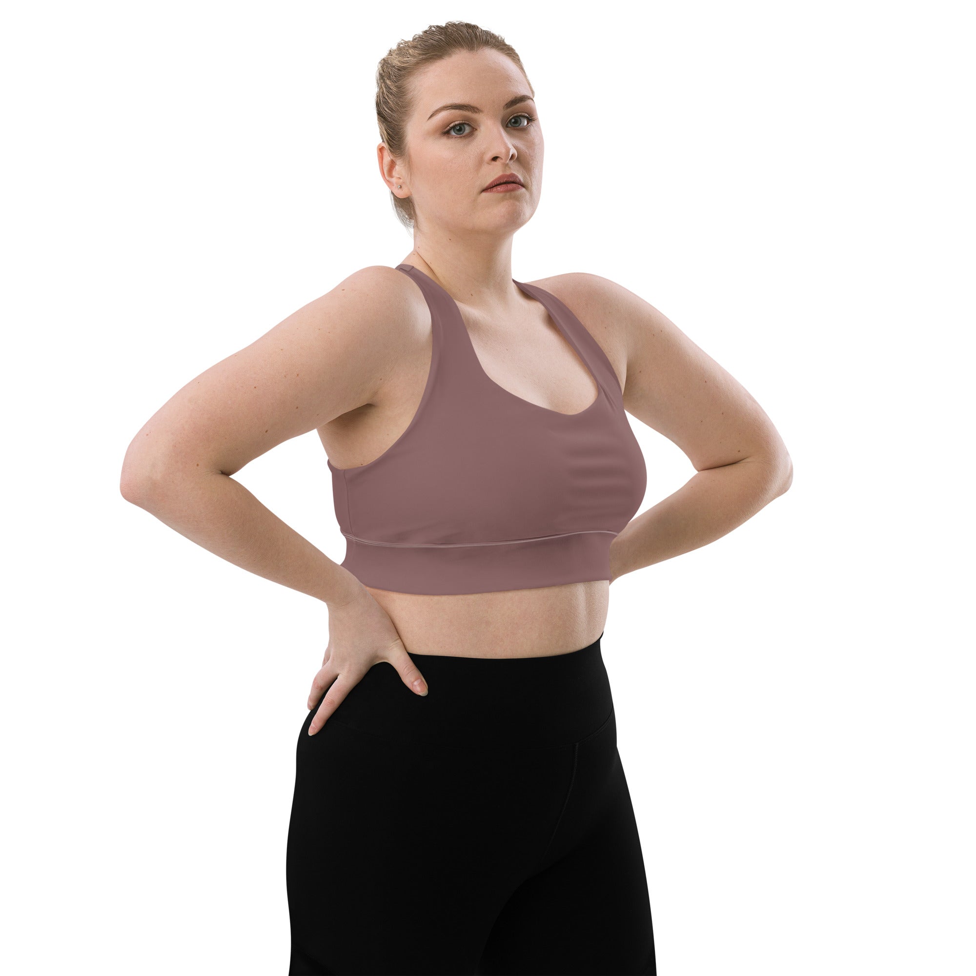 Longline sports bra- Light Wood
