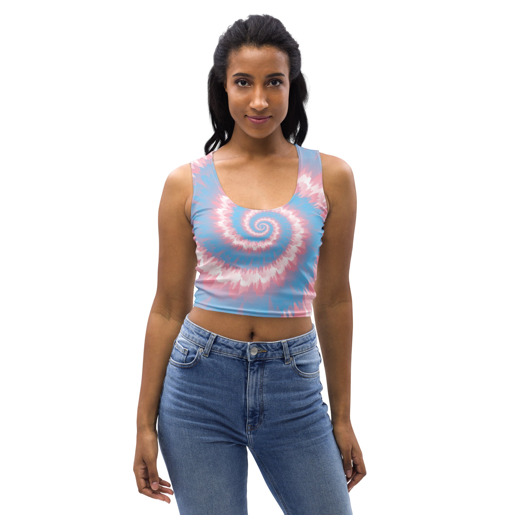 Crop Top-Tie Dye Spiral - Transgender