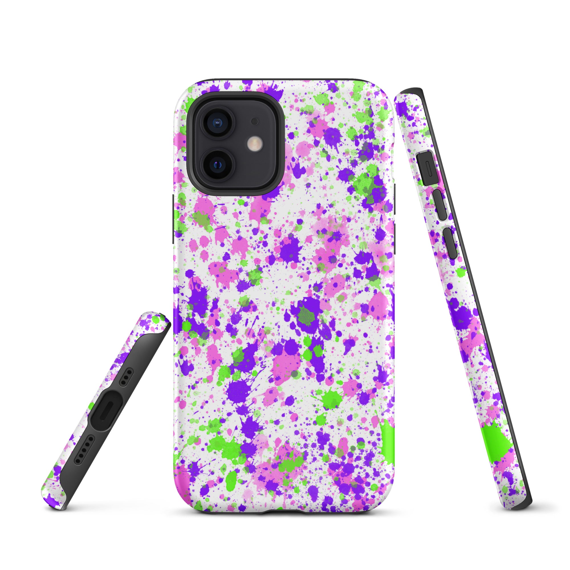 Tough Case for iPhone®- Paint Splatter Purple