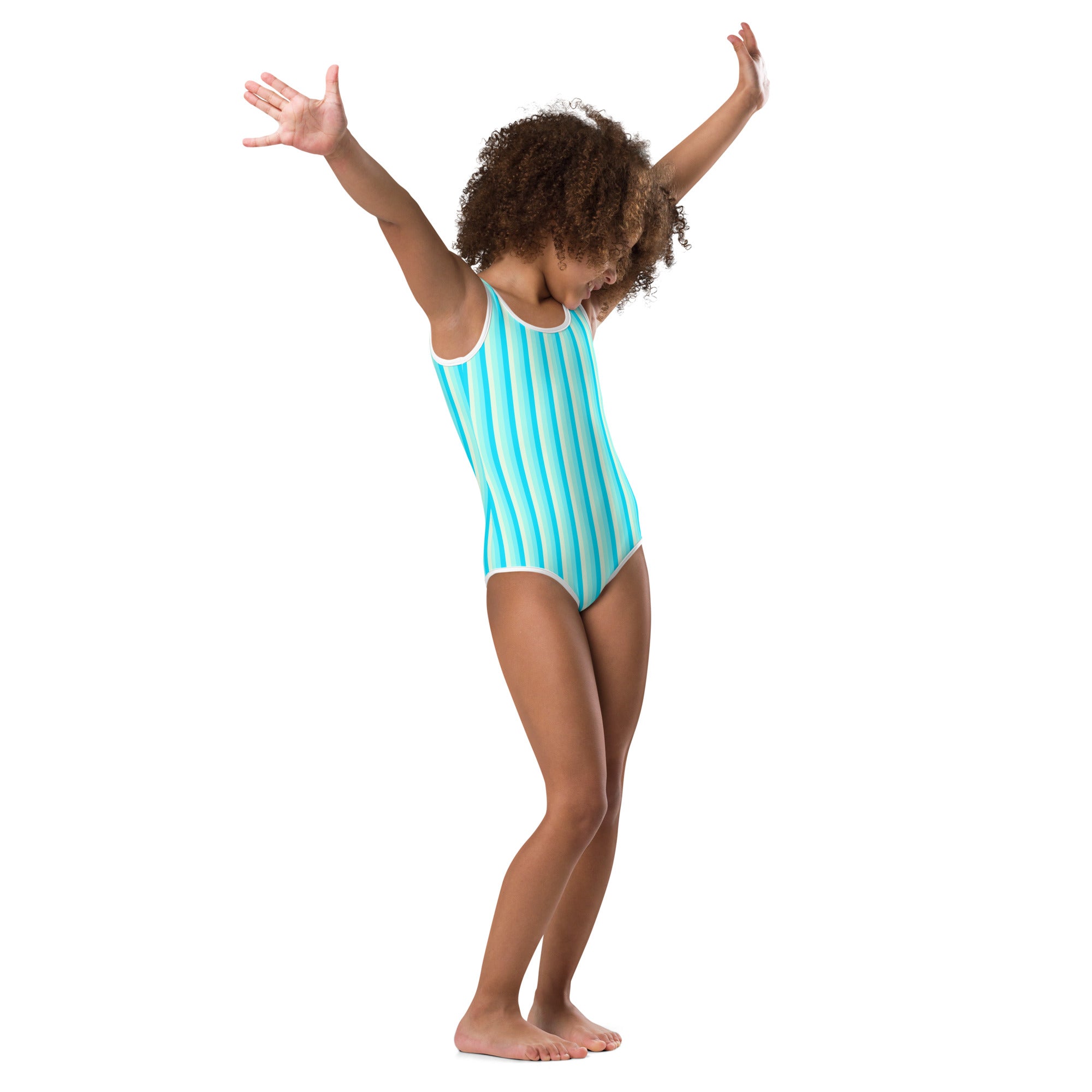 Colorful Striped Kids Swimsuit XII