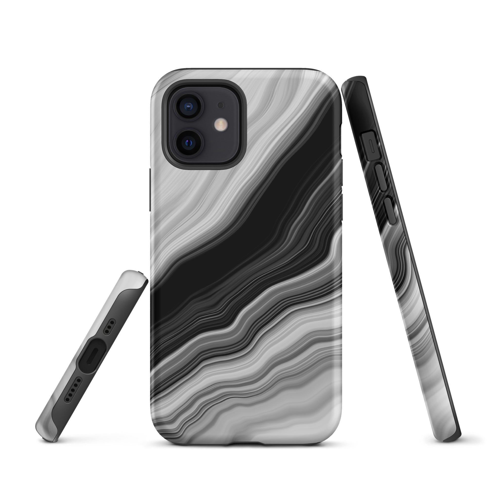 Tough Case for iPhone®- Liquid Marble Black
