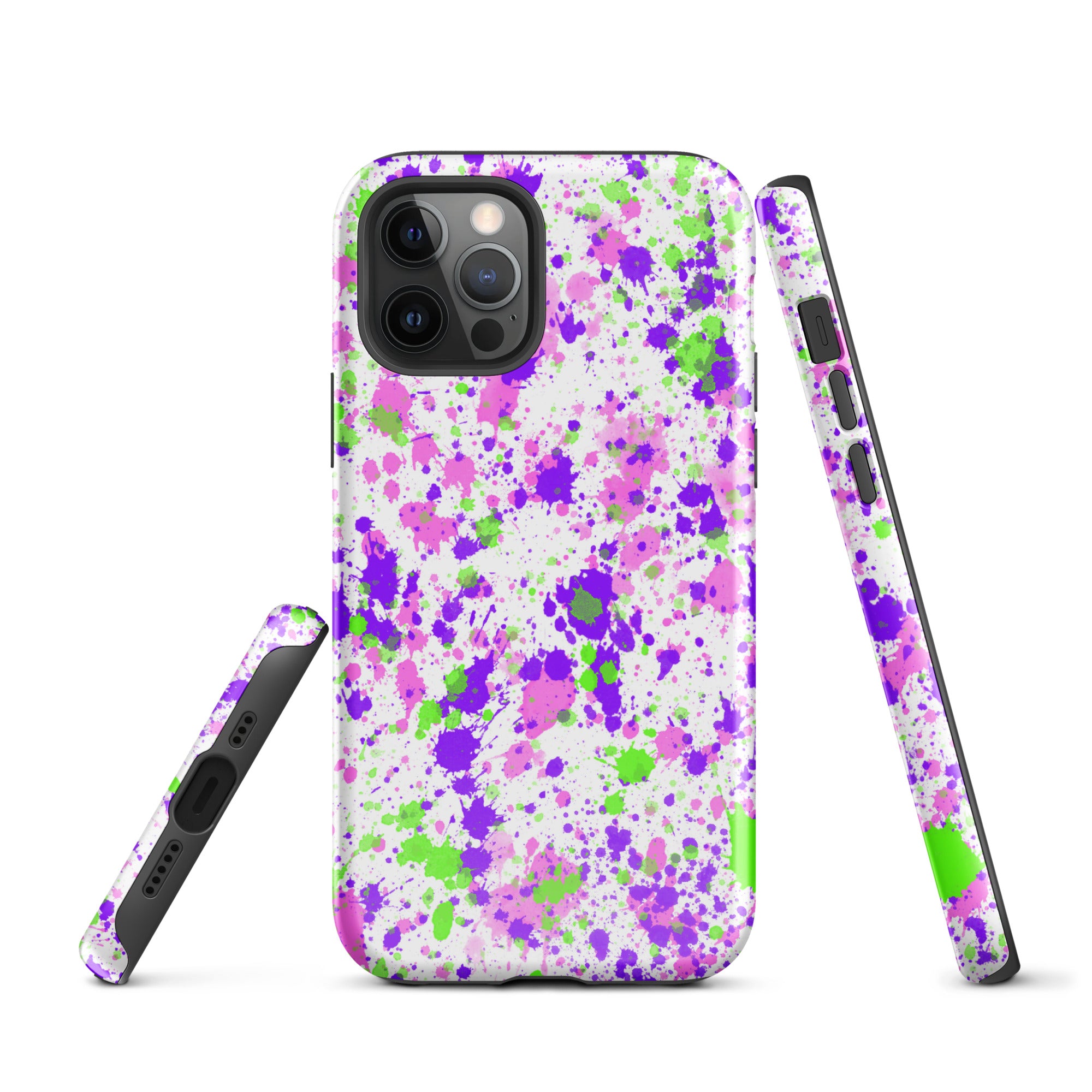 Tough Case for iPhone®- Paint Splatter Purple