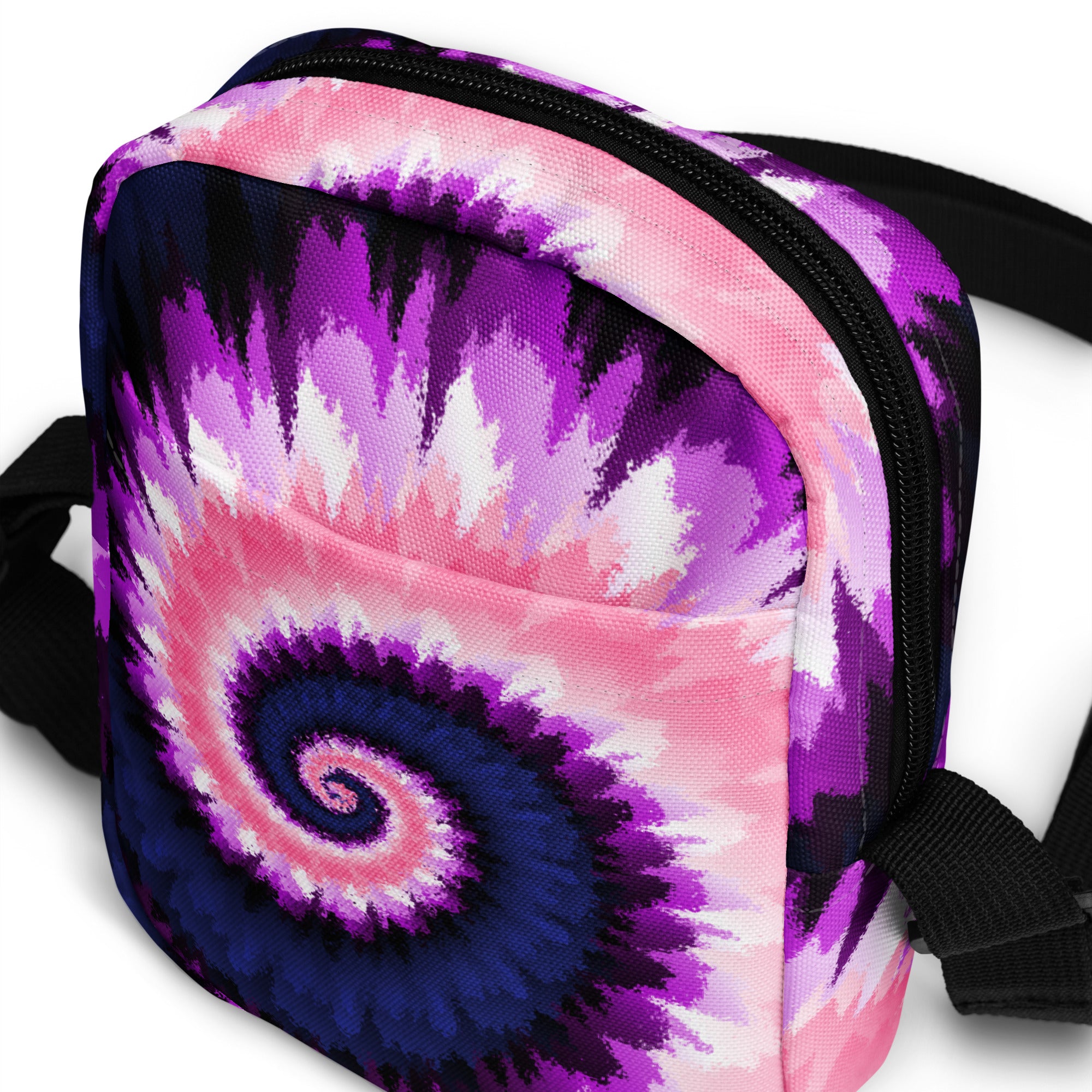 Utility crossbody bag-Tie Dye Spiral - Genderfluid