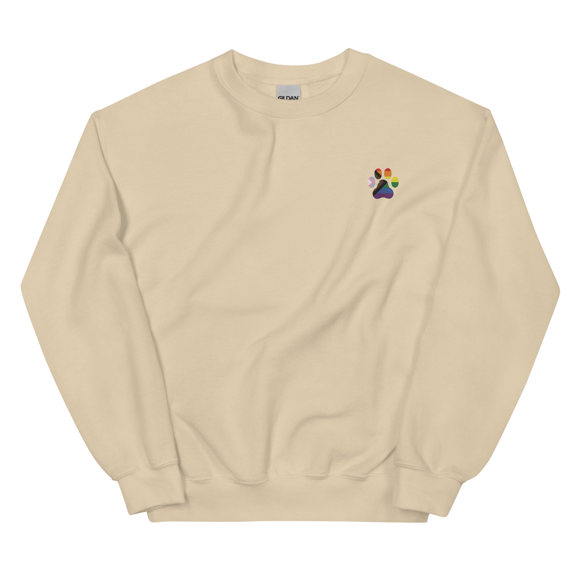 Dog Paw Embroidered Unisex Sweatshirt-Progress Pride